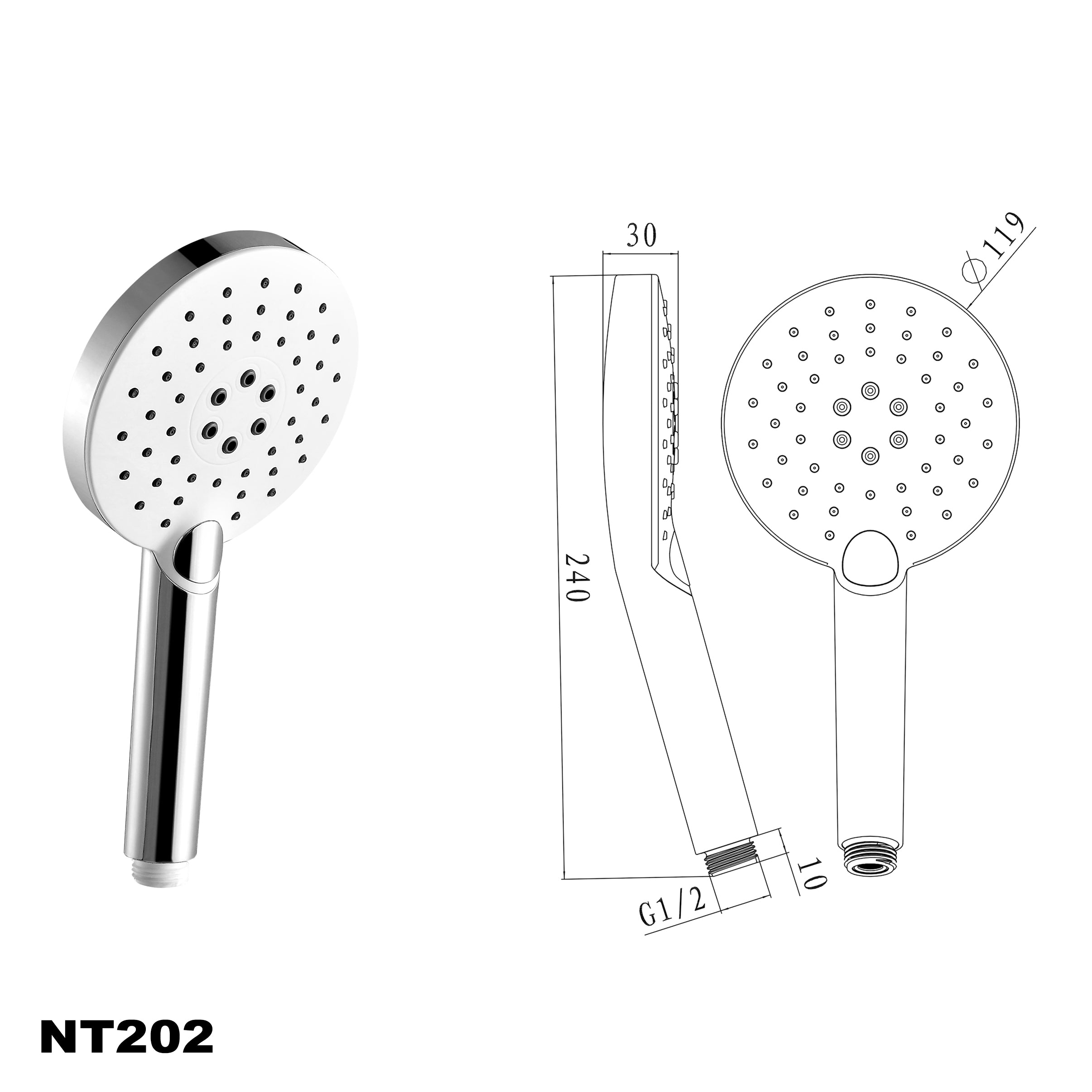 Juego de ducha barra de ducha NT127B con codo de conexión a pared integrado
