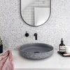 Lavabo de encimera de resina mineral NT2420 - efecto hormigón mate - 45 x 45 x 10 cm