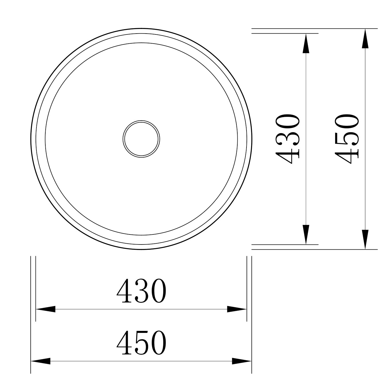 Lavabo de encimera de resina mineral NT2420 - efecto hormigón mate - 45 x 45 x 10 cm