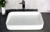 Lavabo sobre encimera NT38 en resina mineral Solid Stone - blanco mate - 60 x 40 x 11 cm