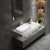 Lavabo sobre encimera NT38 en resina mineral Solid Stone - blanco mate - 60 x 40 x 11 cm