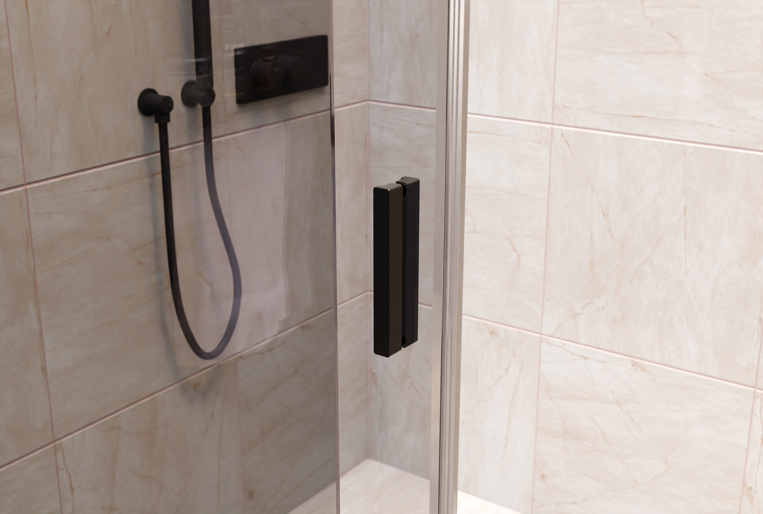 Ducha alcoba con puerta corredera NT806 FLEX Negro mate