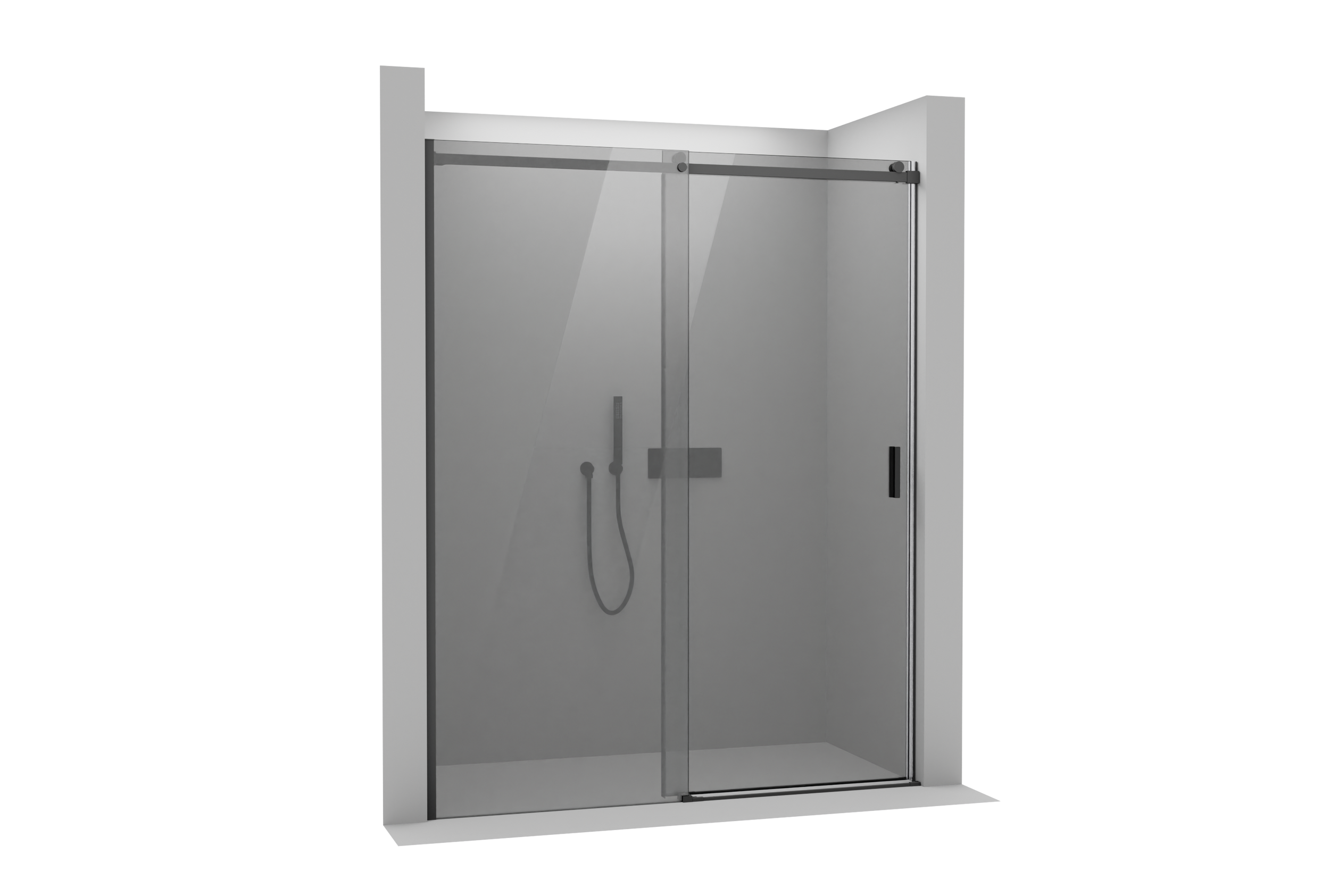 Ducha alcoba con puerta corredera NT806 FLEX Negro mate
