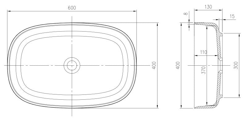 Lavabo sobre encimera PB2123