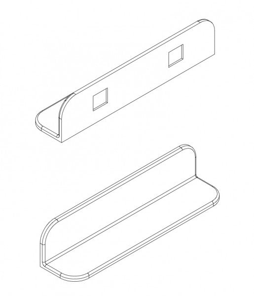 Estantería de pared de baño de polímero mineral PB4201 - 60 x 12 x 12 cm