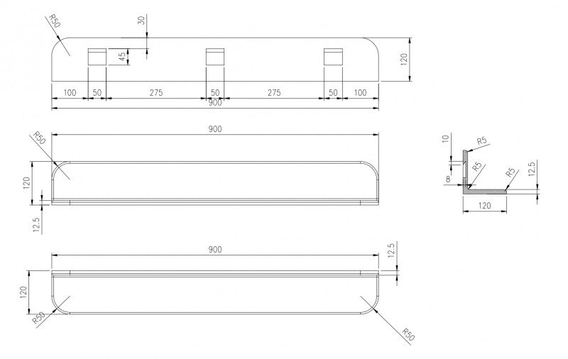 Estante de pared para cuarto de baño PB4202