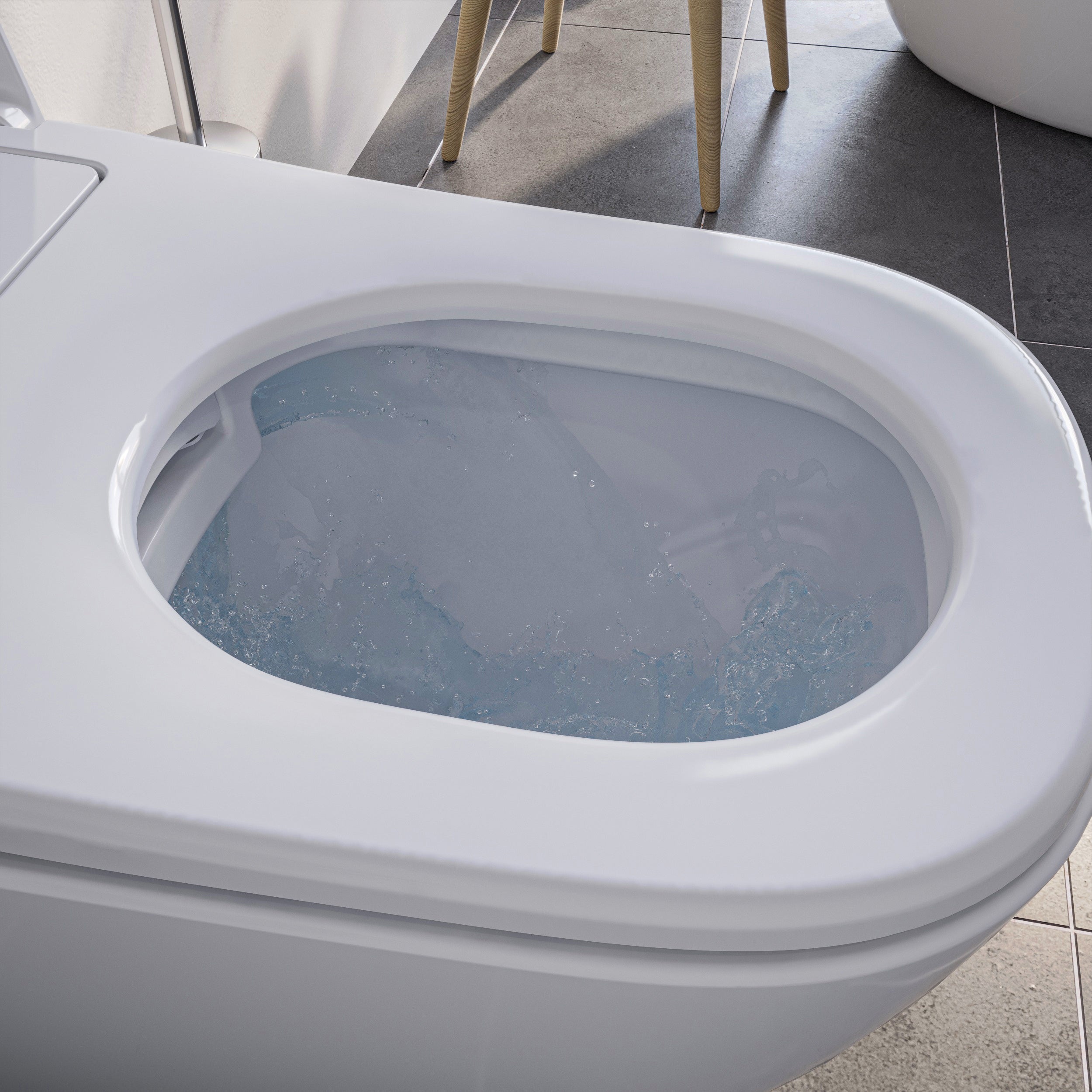 Juego completo de inodoro con ducha Basic 1104 con elemento de pared previa Geberit Duofix