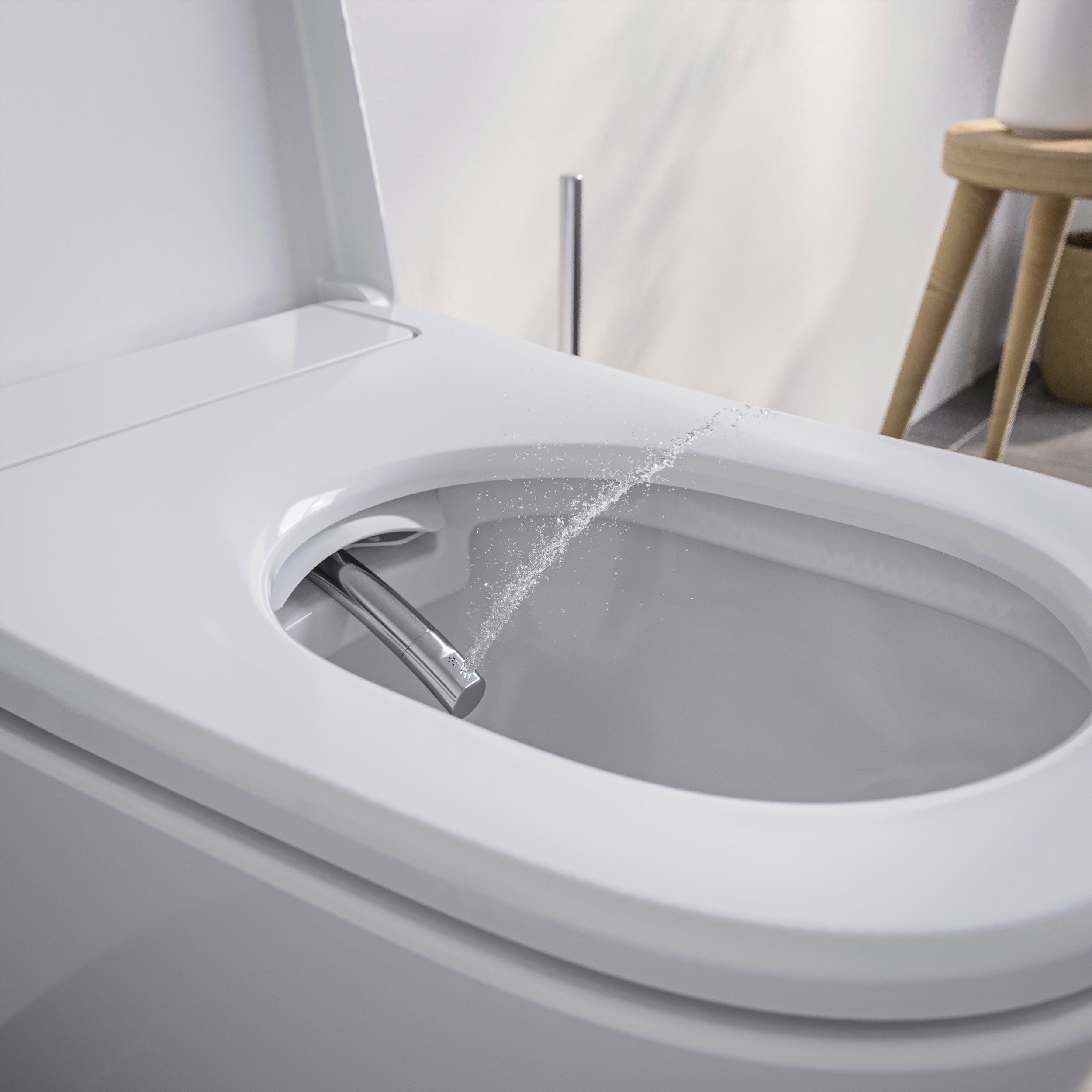 Juego completo de inodoro con ducha Basic 1104 con elemento de pared previa Geberit Duofix