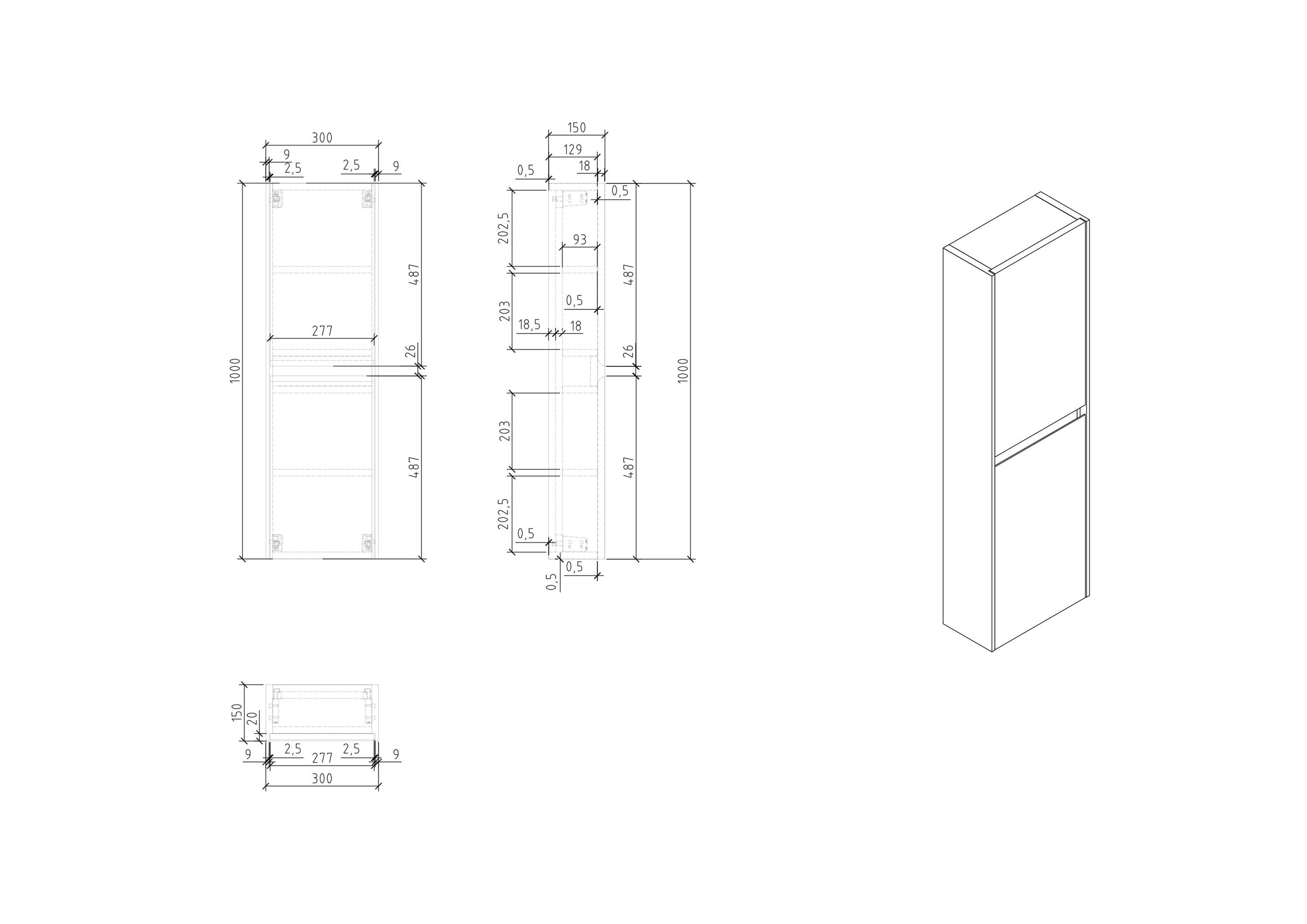 Mueble auxiliar de baño TLB100