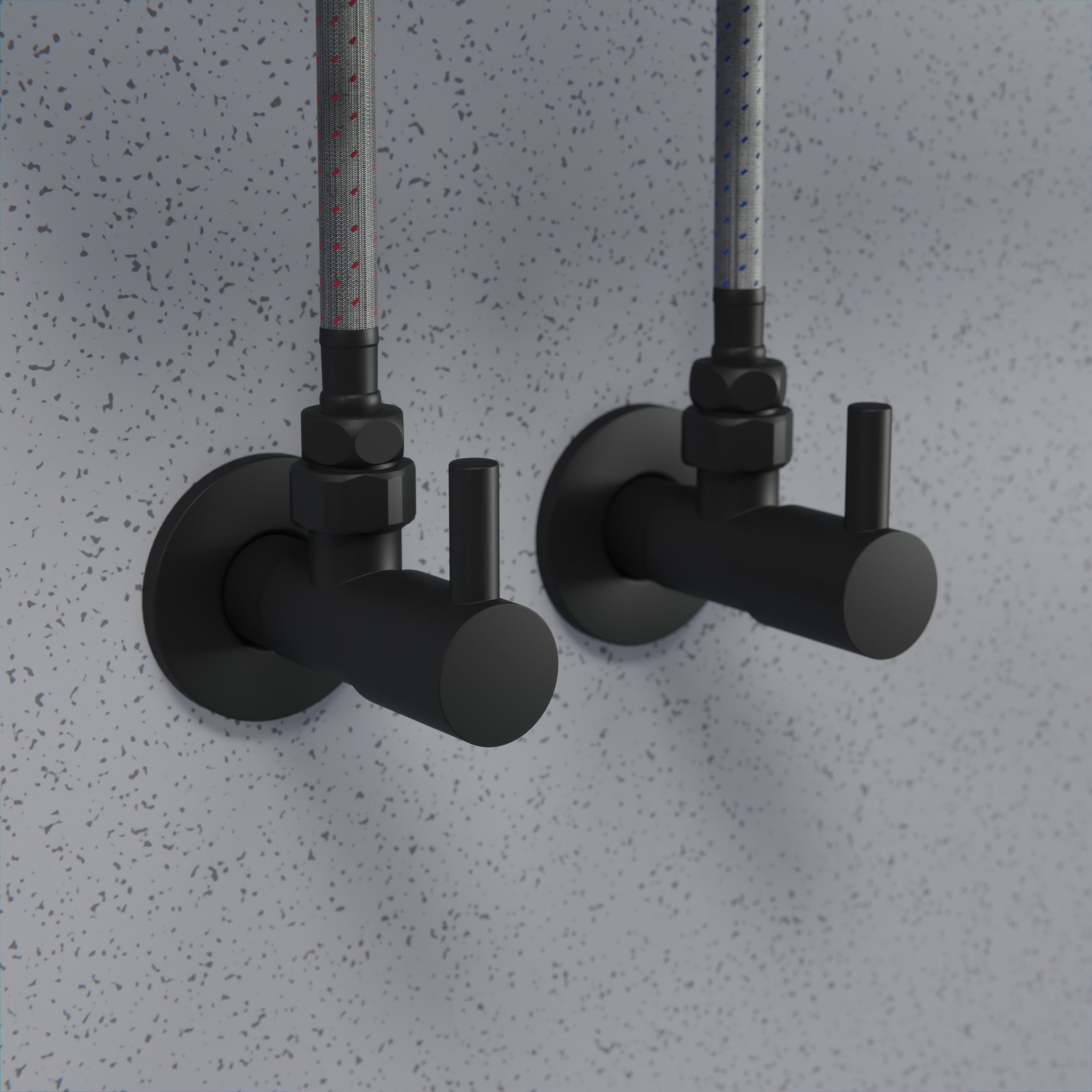 Válvula angular de diseño paquete de 2 - negro mate