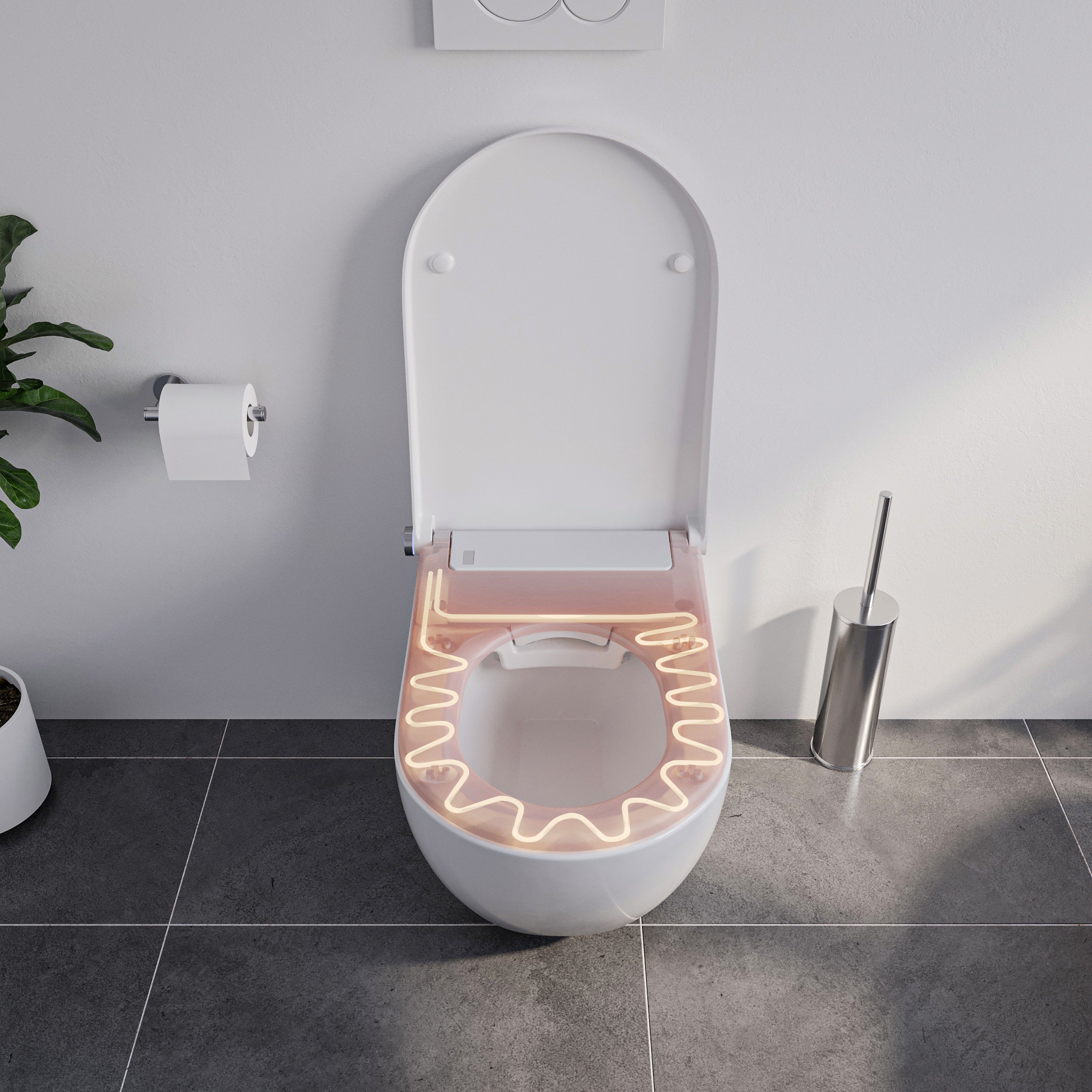 Conjunto completo de inodoro ducha PREMIUM 1102 con elemento de pared Geberit Duofix
