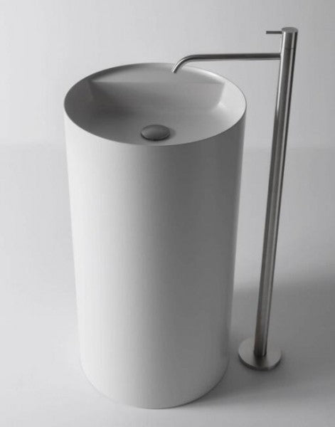 Lavabo de columna tótem TWZ65 de piedra sólida (Solid Stone) - 45 x 45 x 85 cm