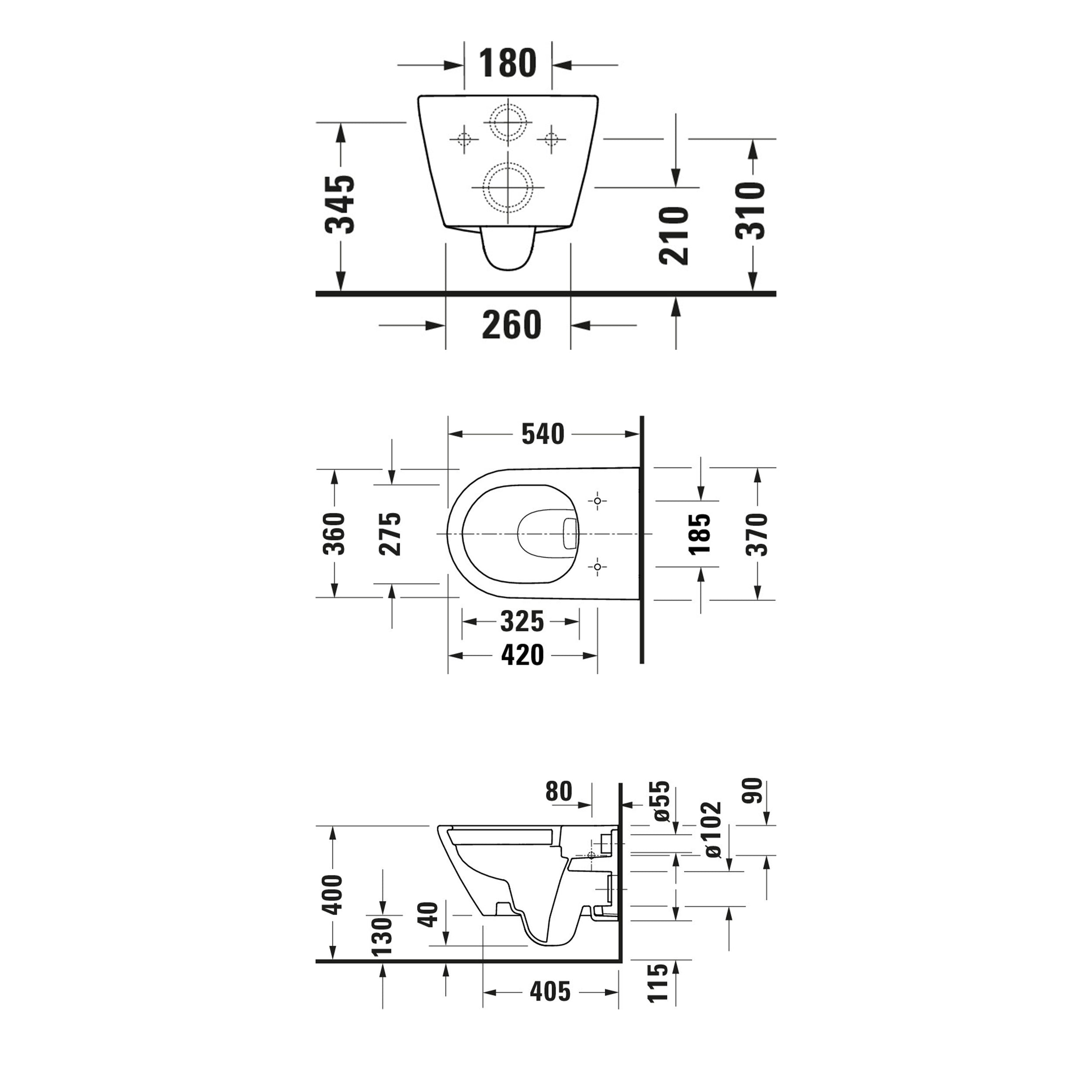 Duravit WC suspendido 540 mm Mino Blanco brillante incl. tapa de WC - fijación oculta