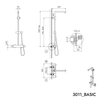 Columna de ducha de diseño Termostato 3011 Basic