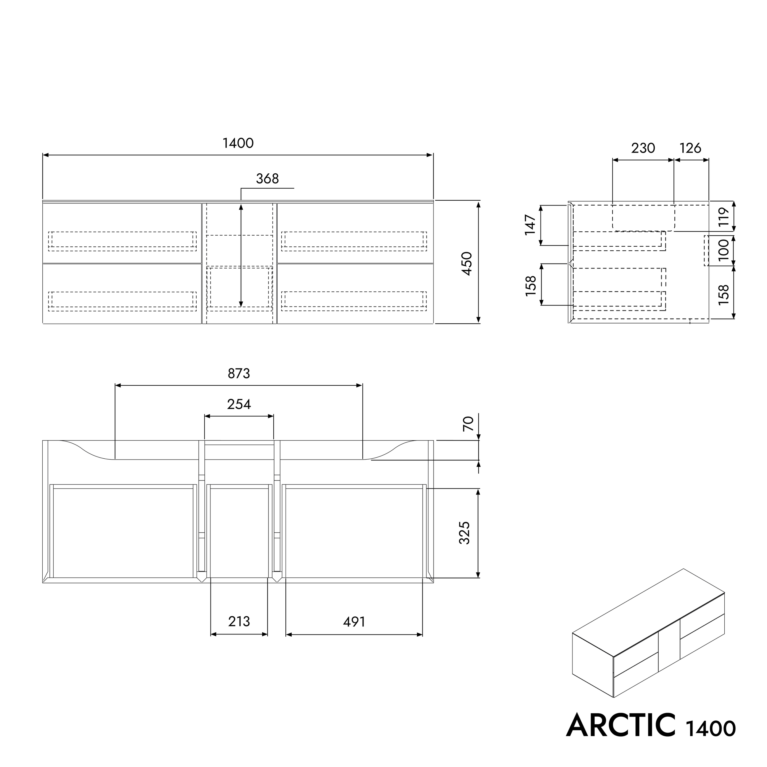 Mueble bajo ARCTIC 1400