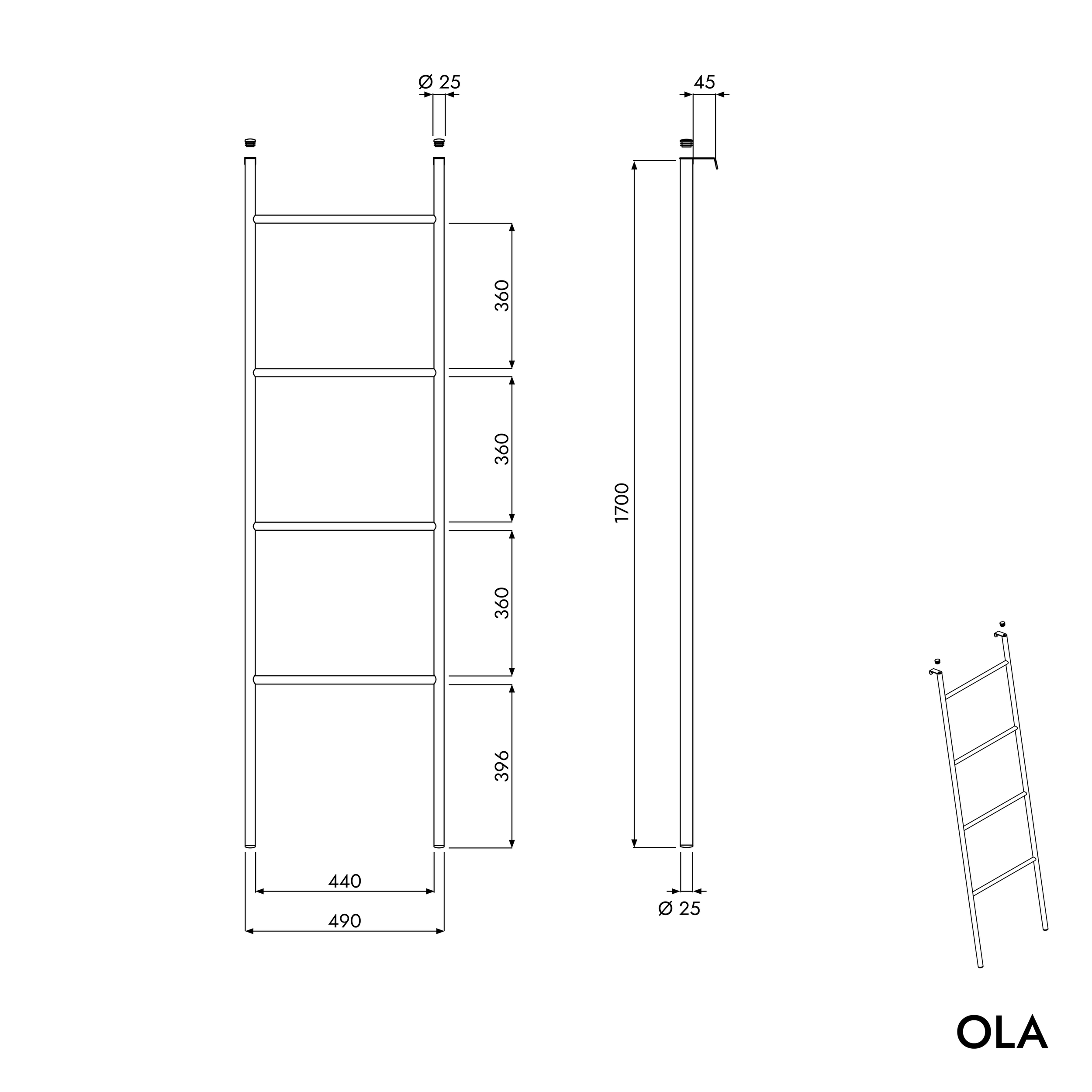 Toallero escalera OLA