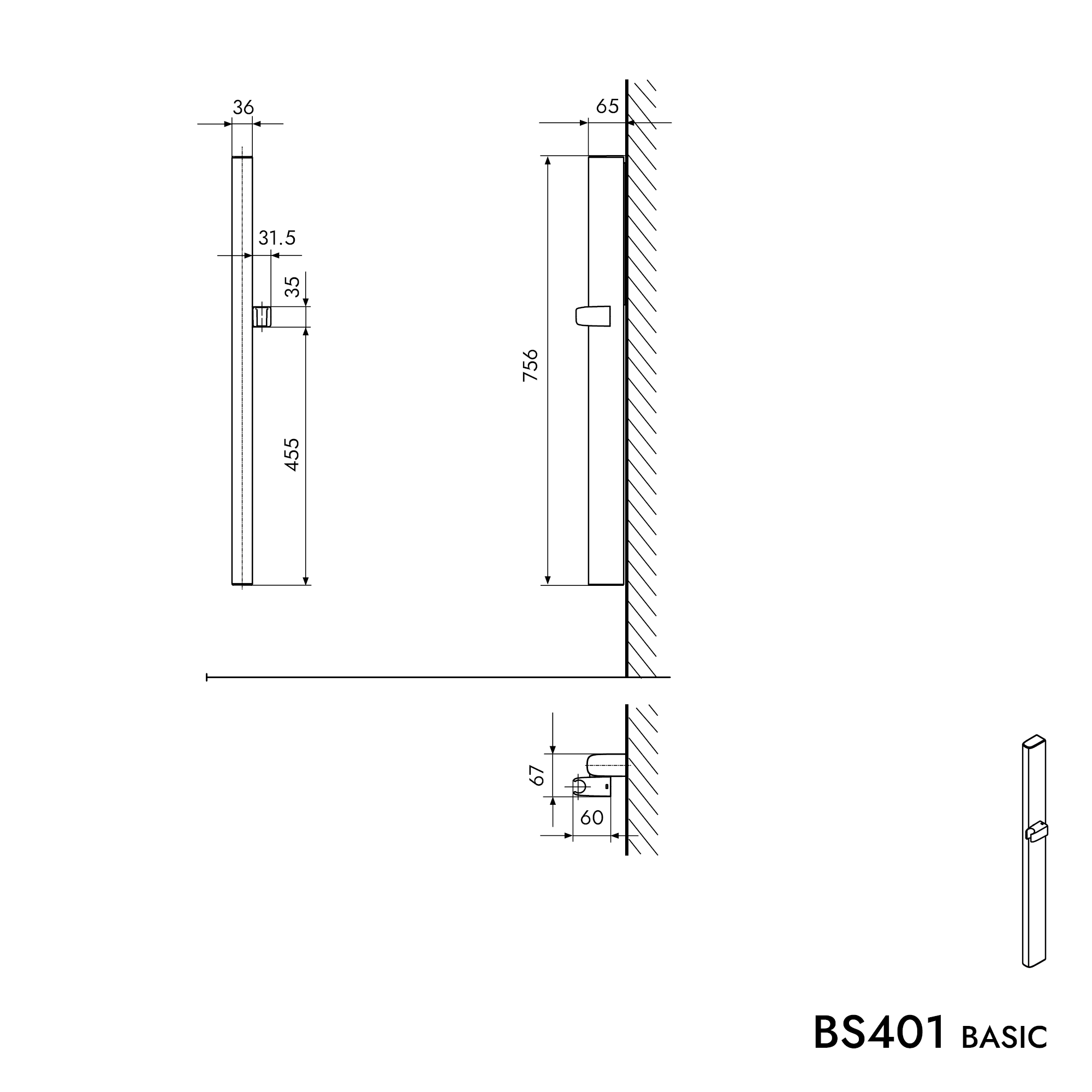Barra de ducha BS401 BASIC