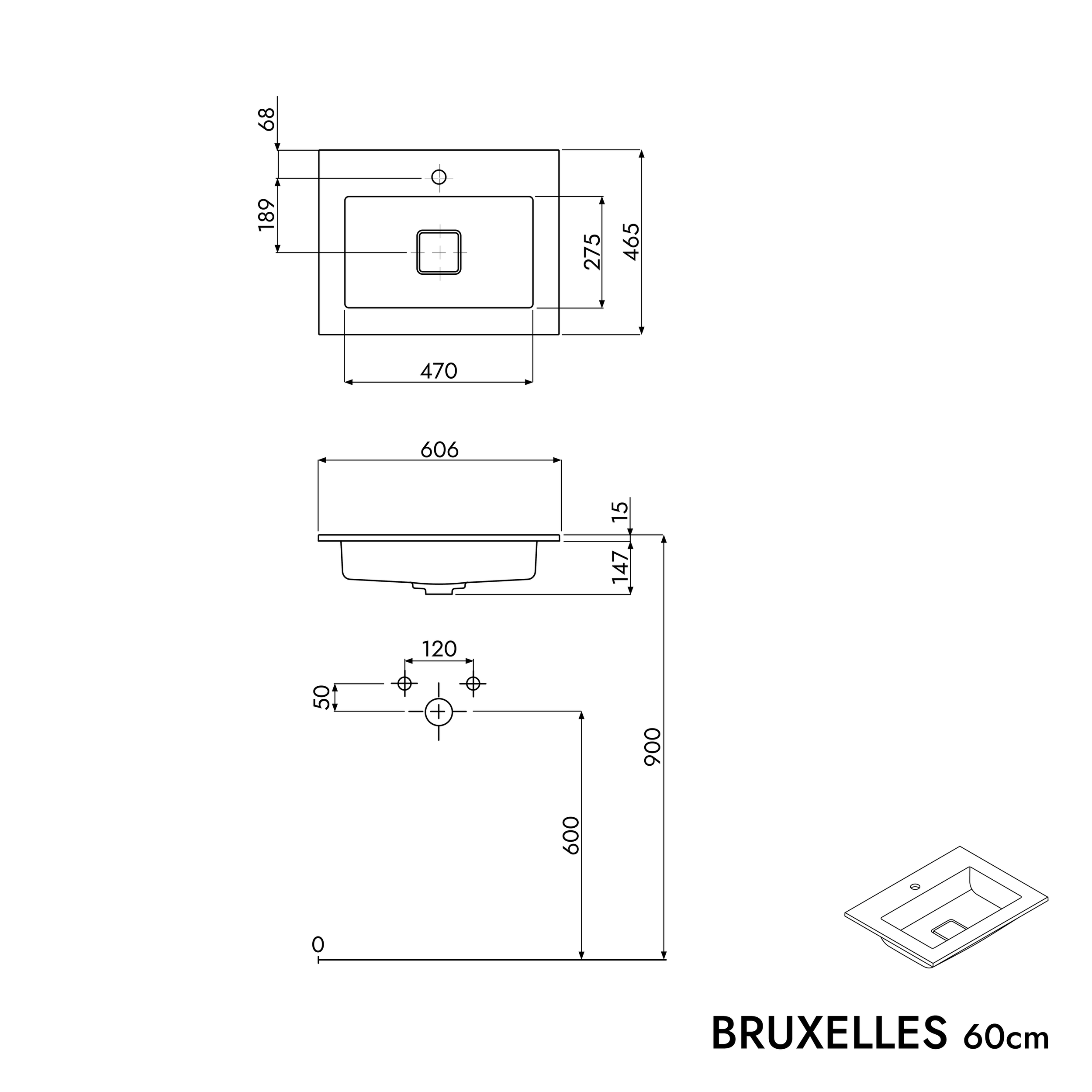 Mueble bajo lavabo VIREO 60 cm