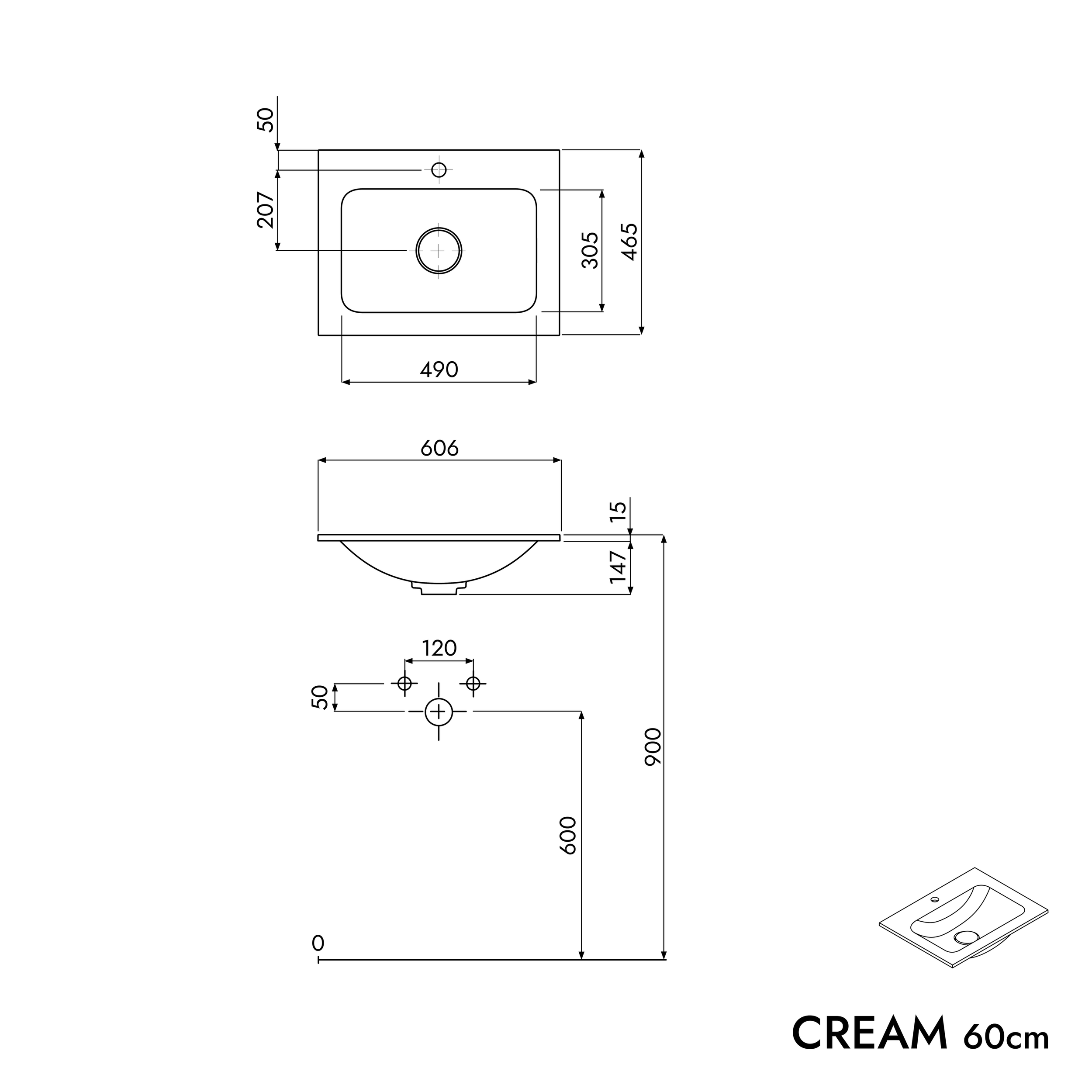 Mueble bajo lavabo VIREO 60 cm