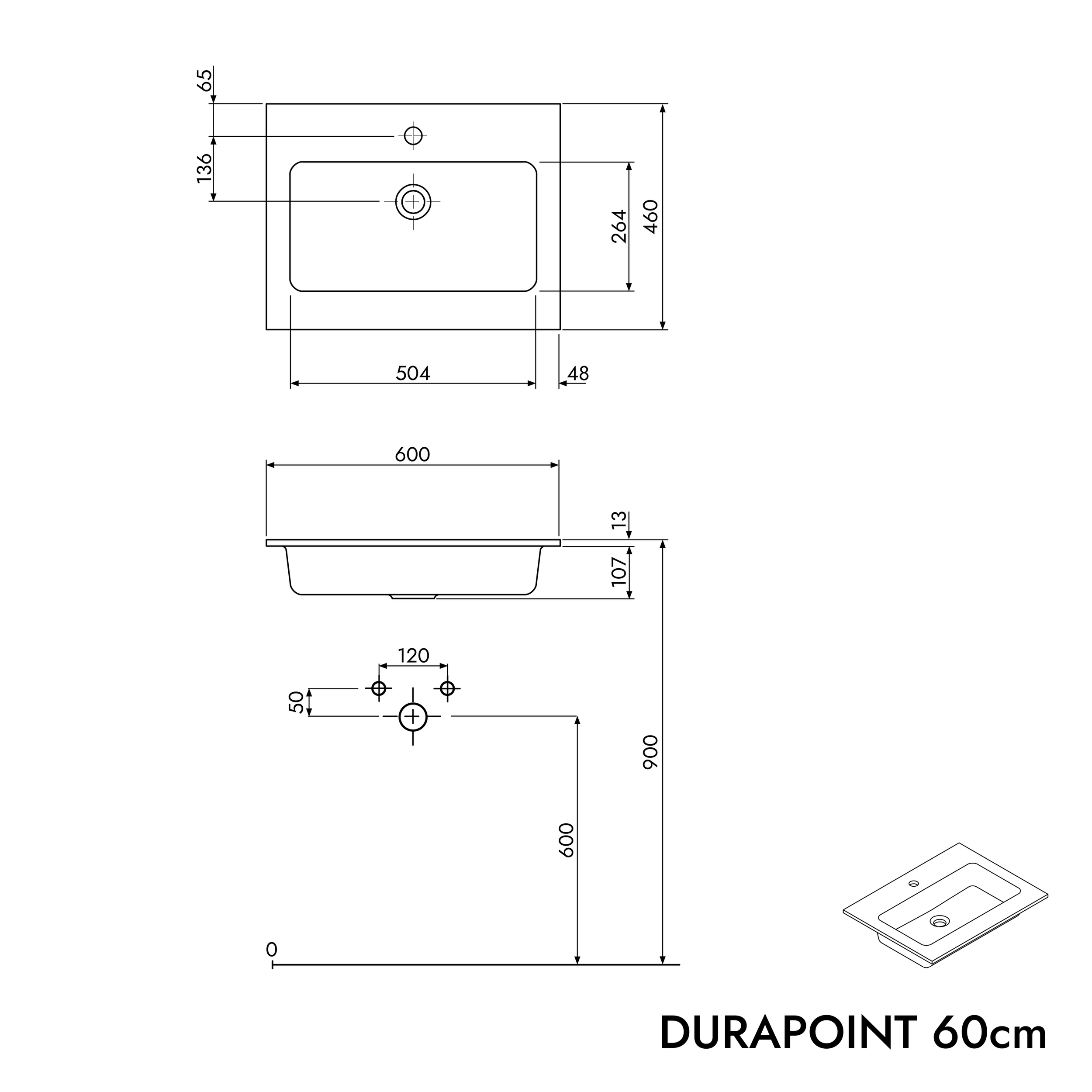 Lavabo Duravit con mueble bajo lavabo TIM 60 cm