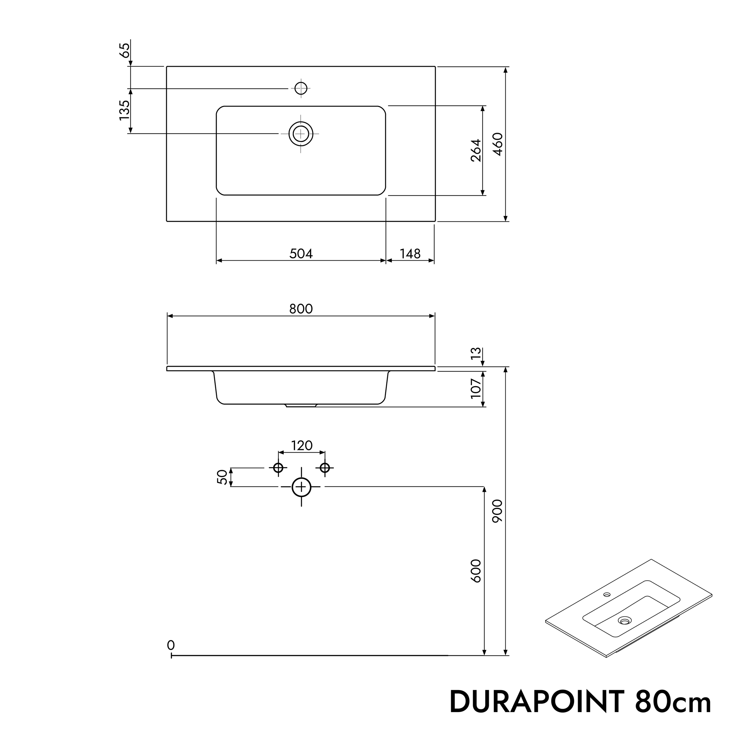 Lavabo Duravit con mueble bajo lavabo TIM 80 cm