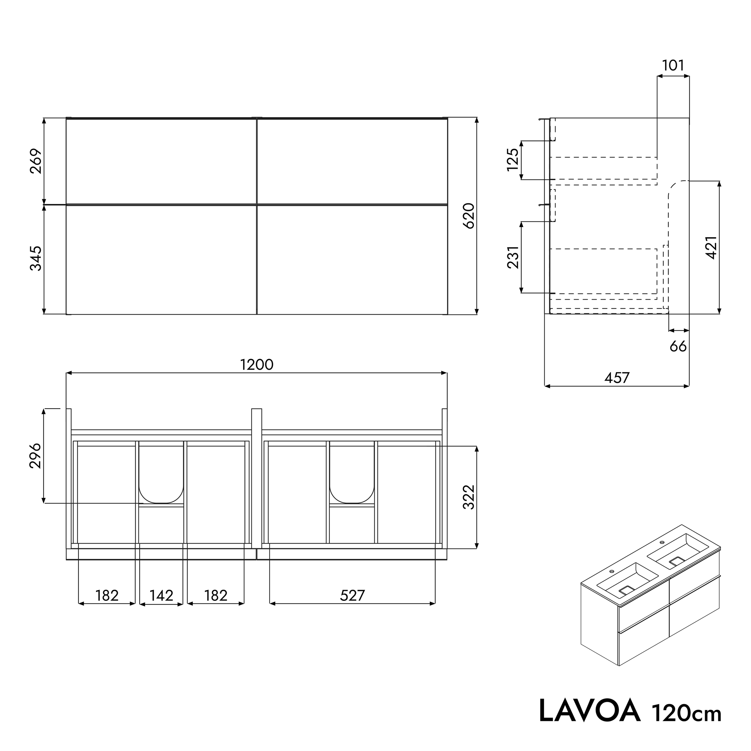 Armario bajo LAVOA 120 cm