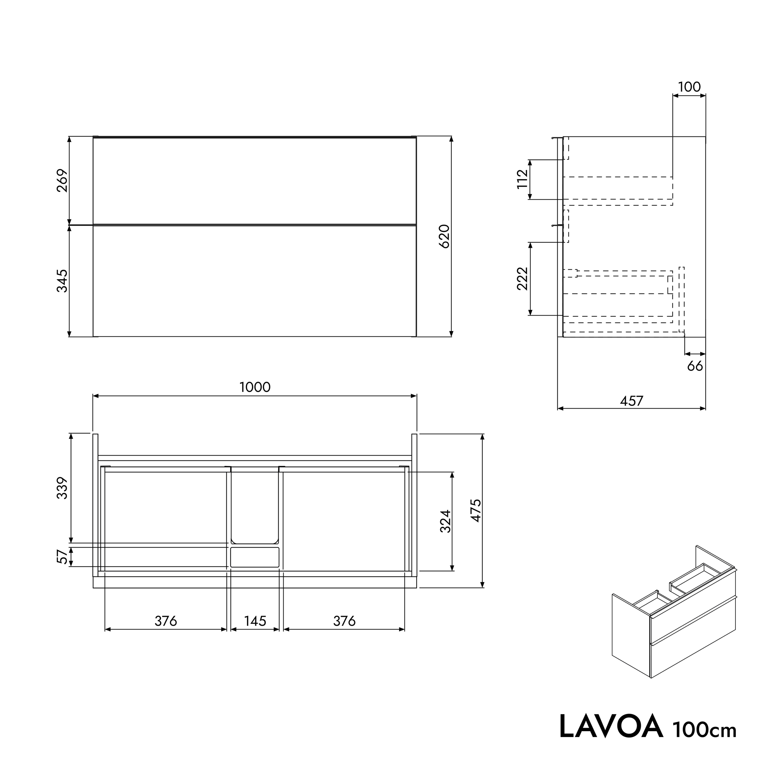 Armario bajo LAVOA 100 cm