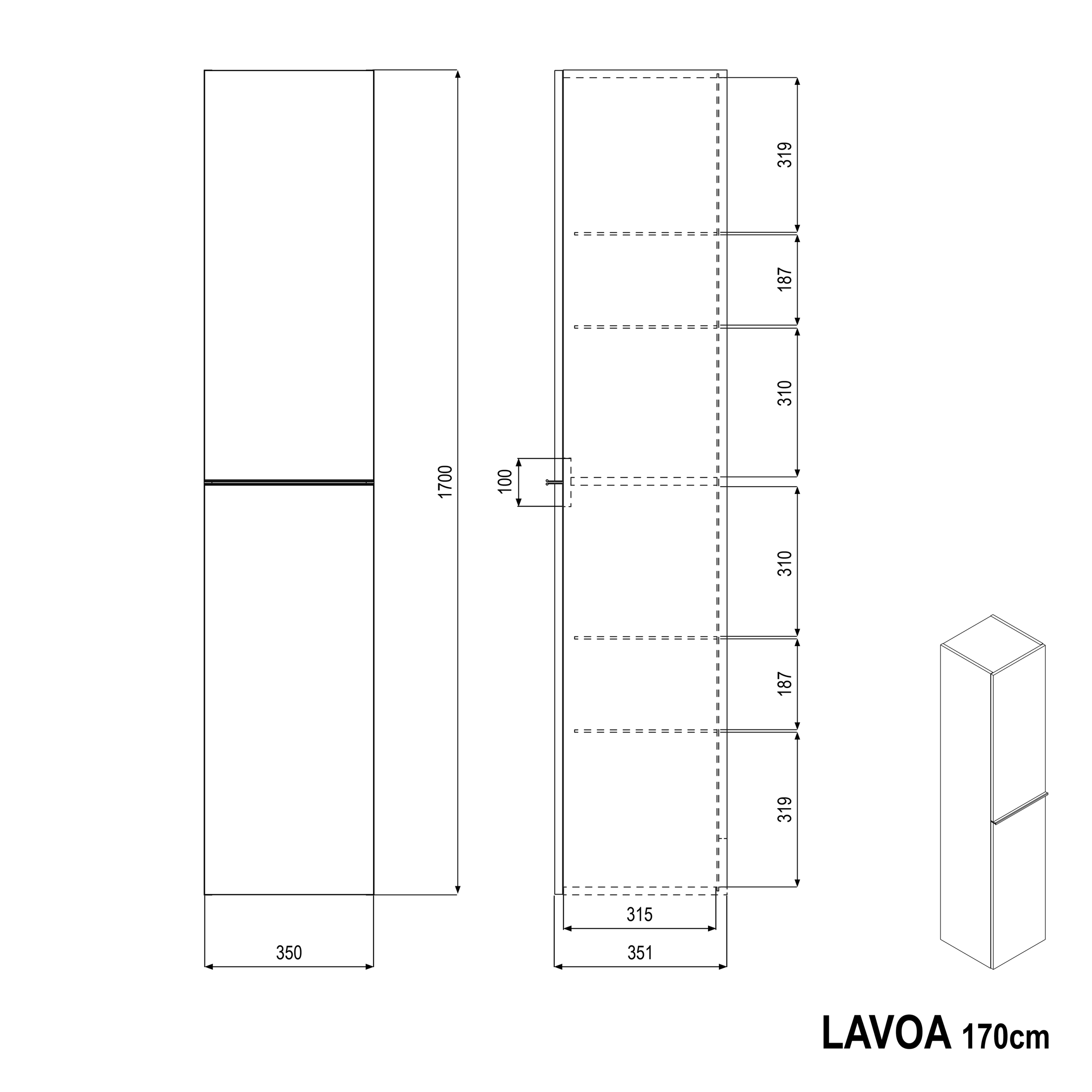 Armario alto LAVOA 170 cm