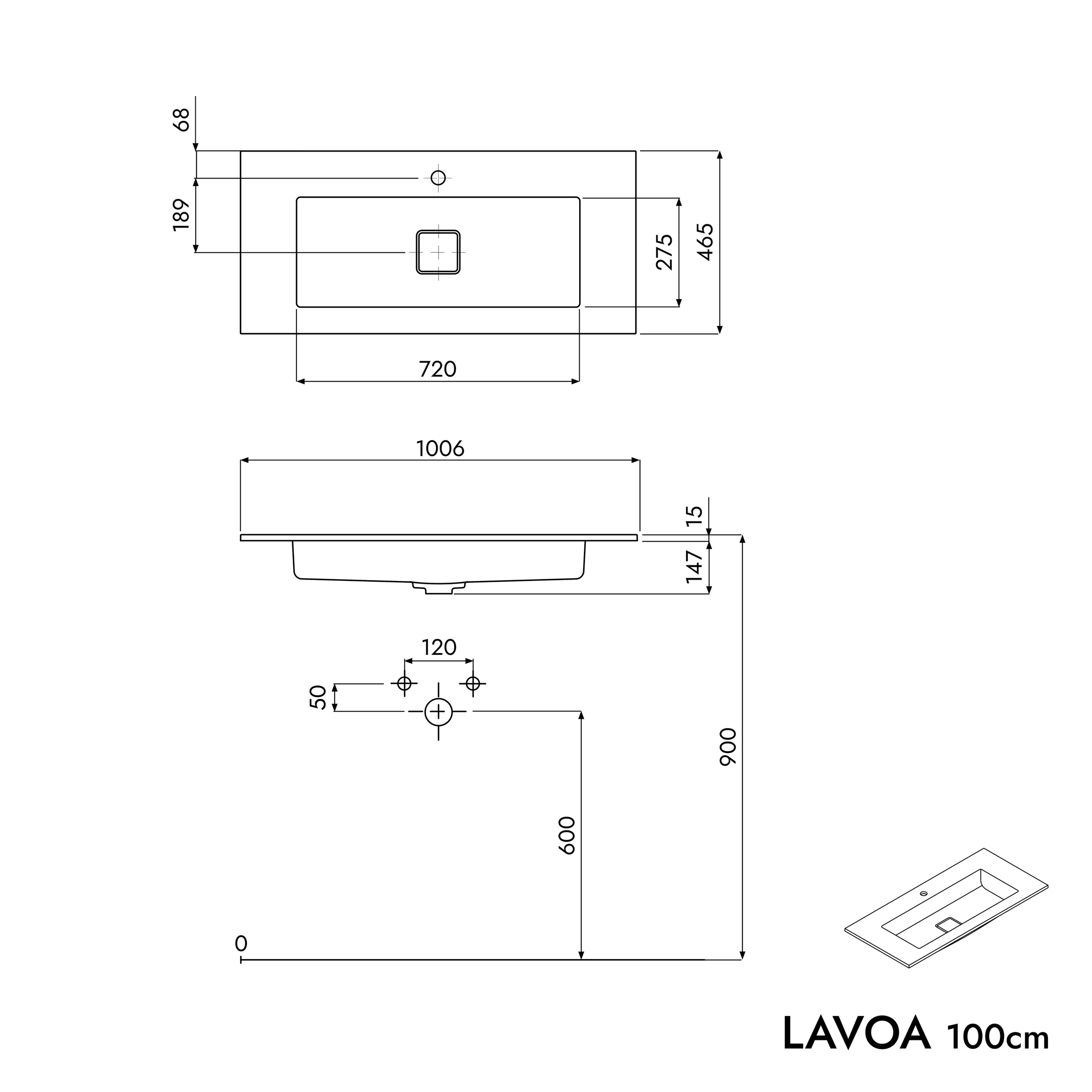 Armario bajo LAVOA 100 cm