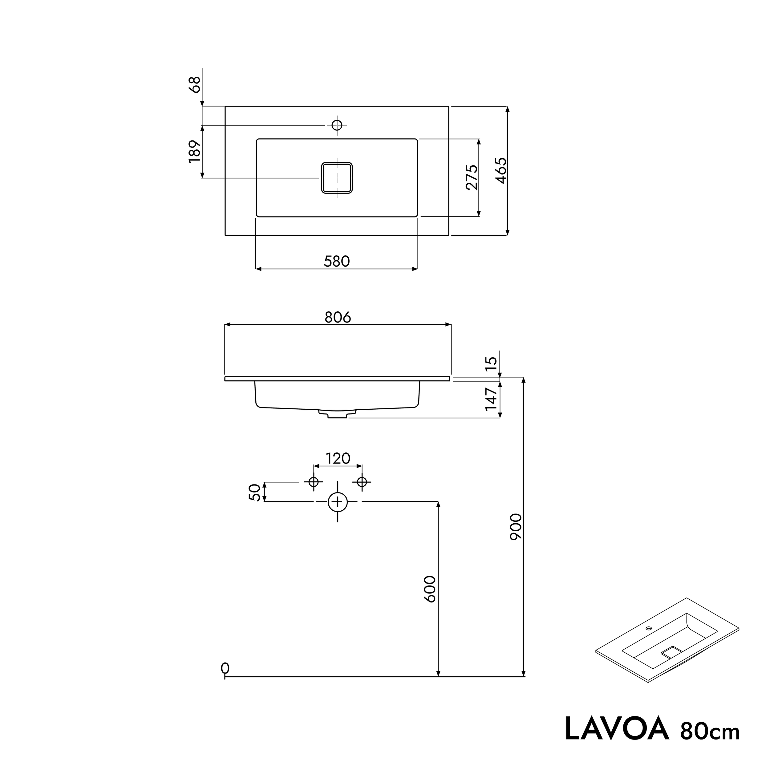 Armario bajo LAVOA 80 cm
