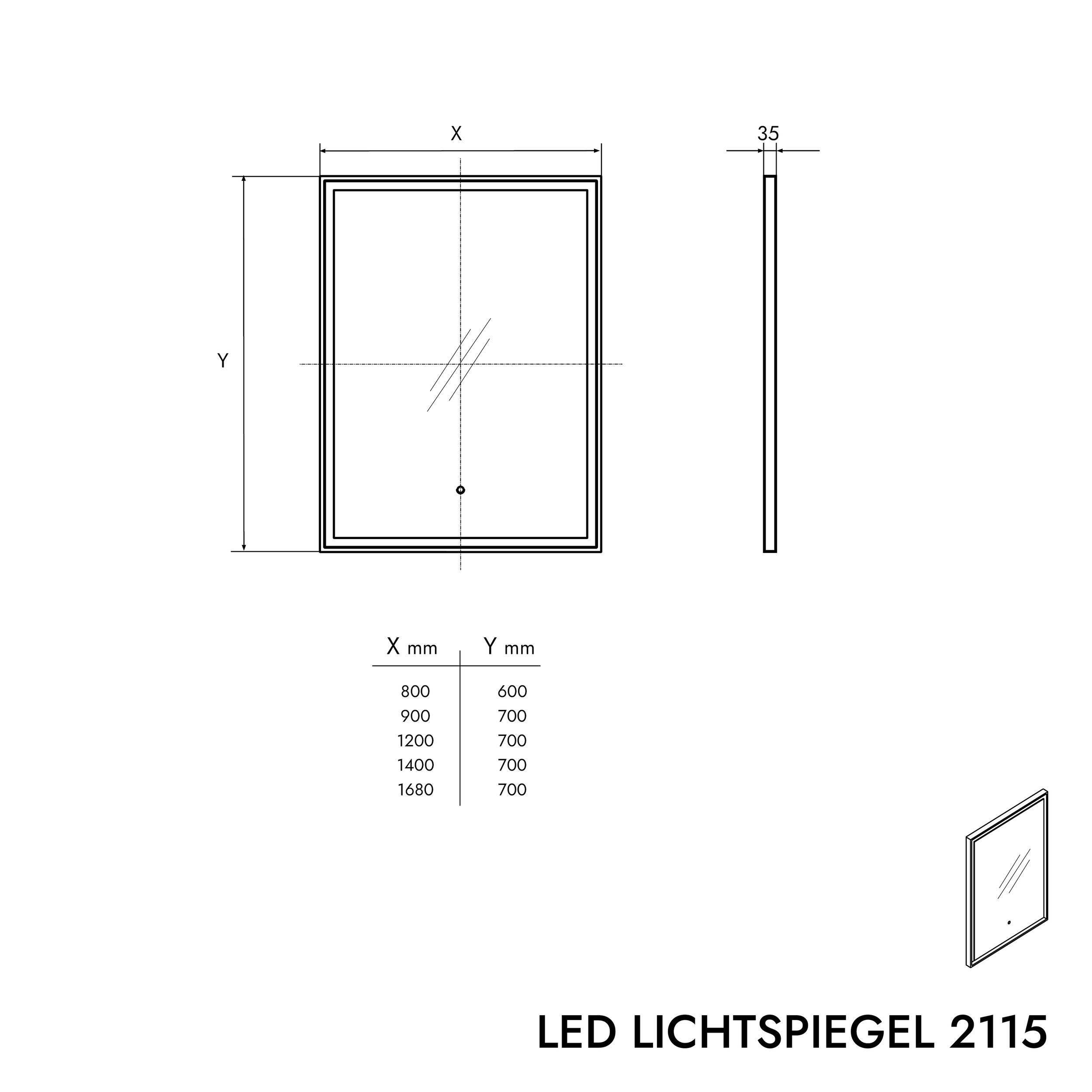 Espejo con luz LED 2115