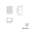 Mueble bajo para lavabo MAUI 50 cm