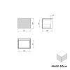 Mueble bajo para lavabo MAUI 60 cm
