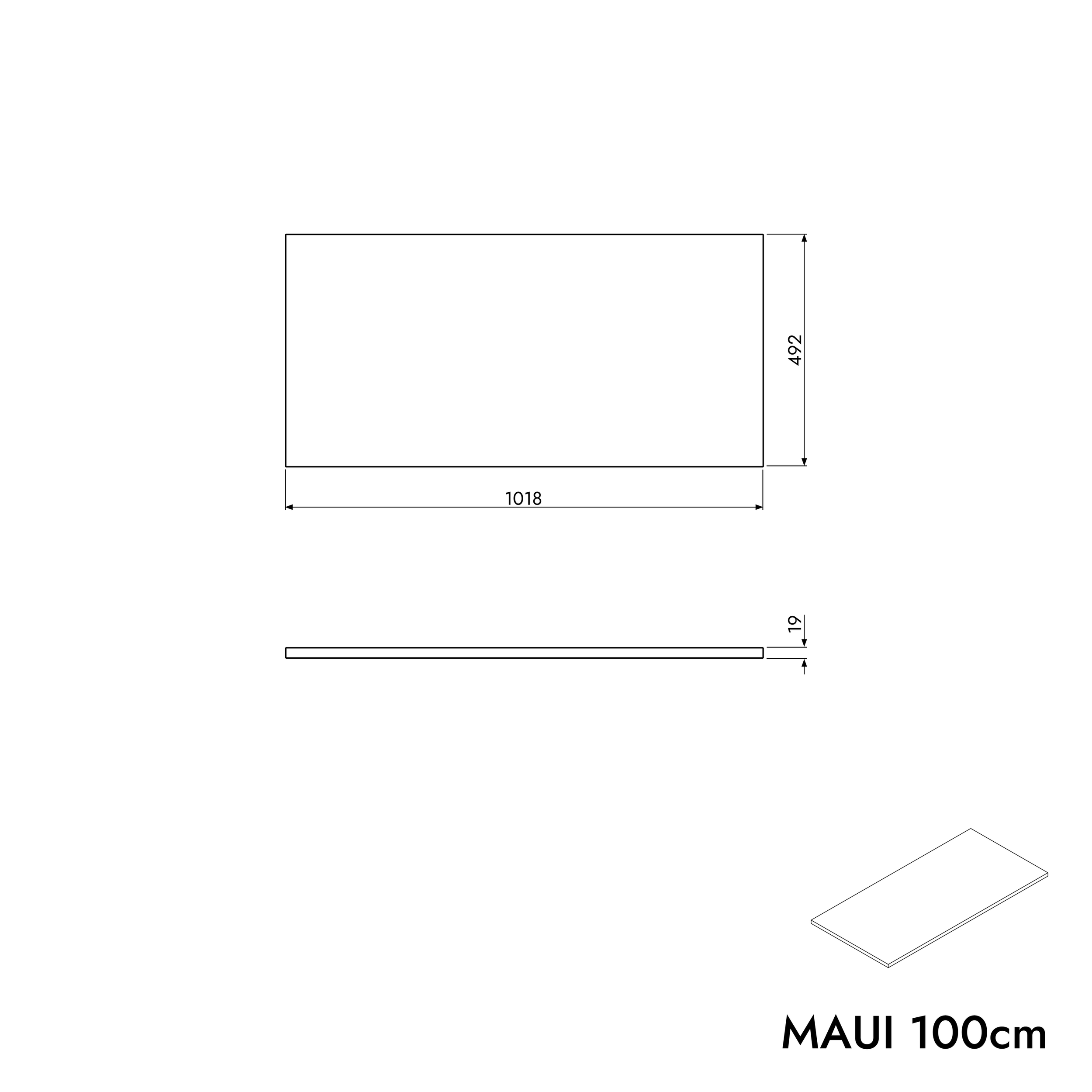 Mueble bajo para lavabo MAUI 100 cm