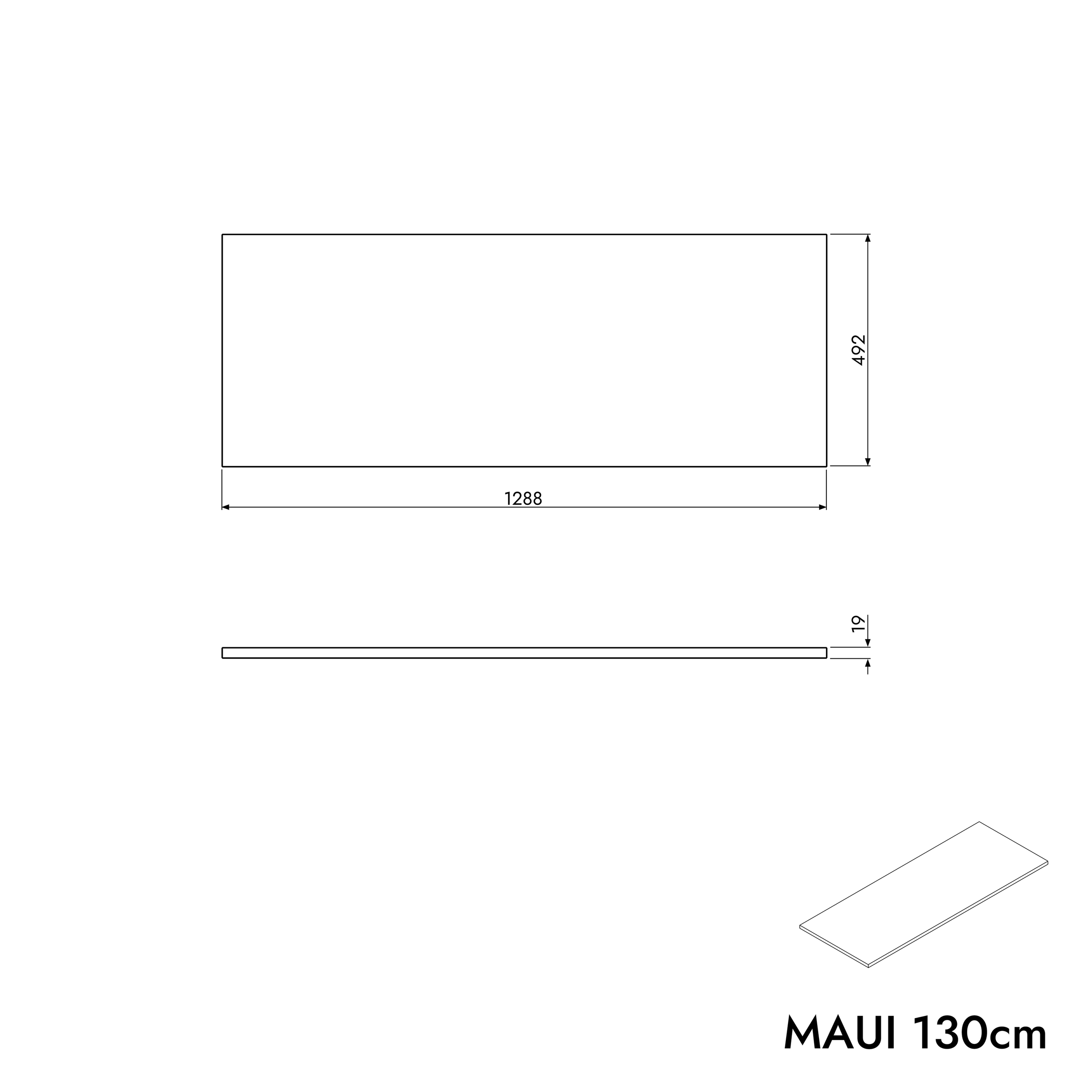 Mueble bajo para lavabo MAUI 130 cm