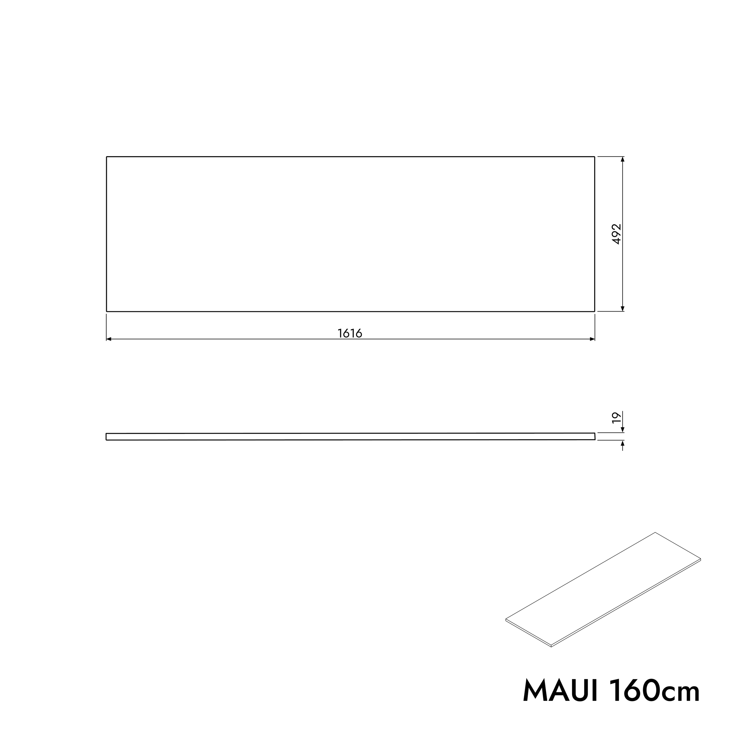 Mueble bajo para lavabo MAUI 160 cm