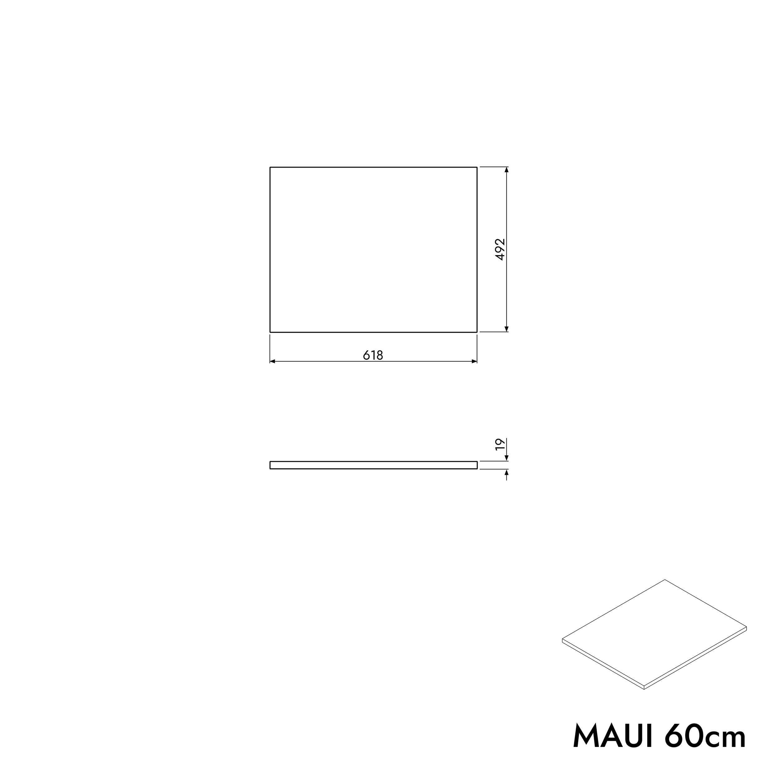 Mueble bajo para lavabo MAUI 60 cm