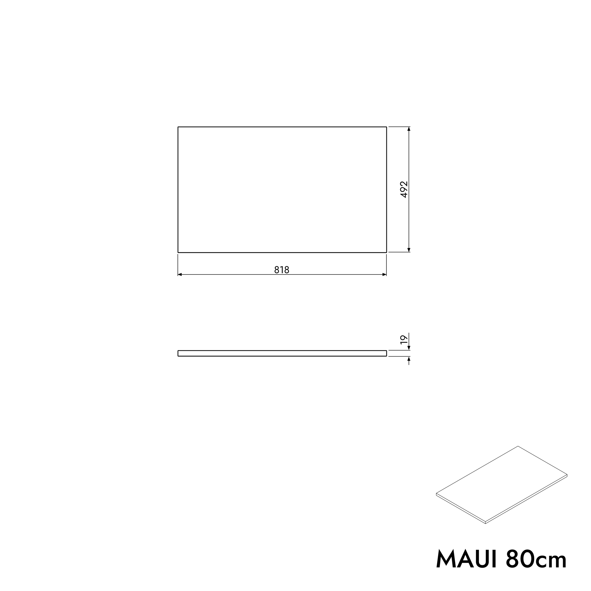 Armario inferior para lavabo MAUI 80 cm