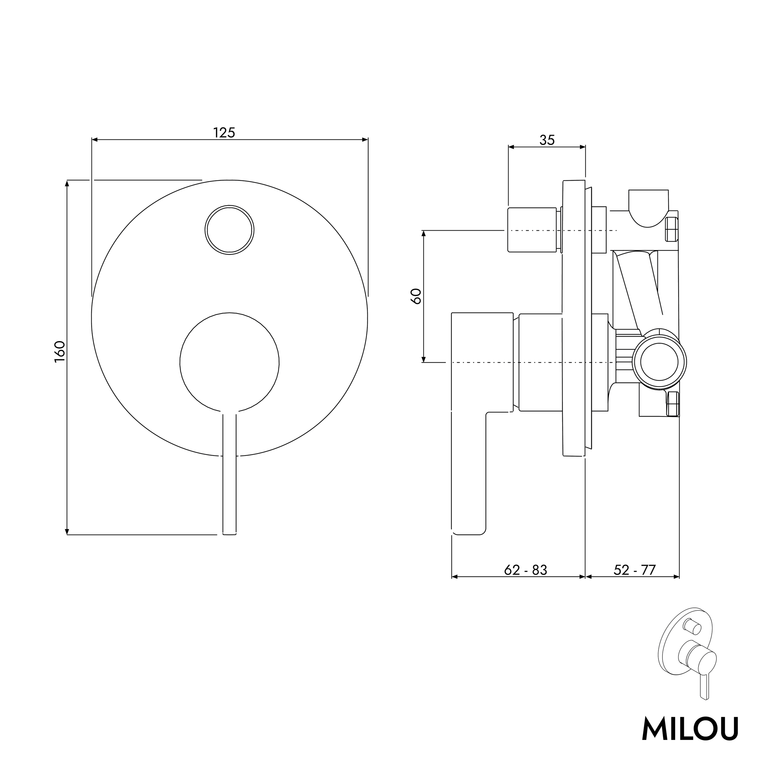 Grifería empotrada MILOU