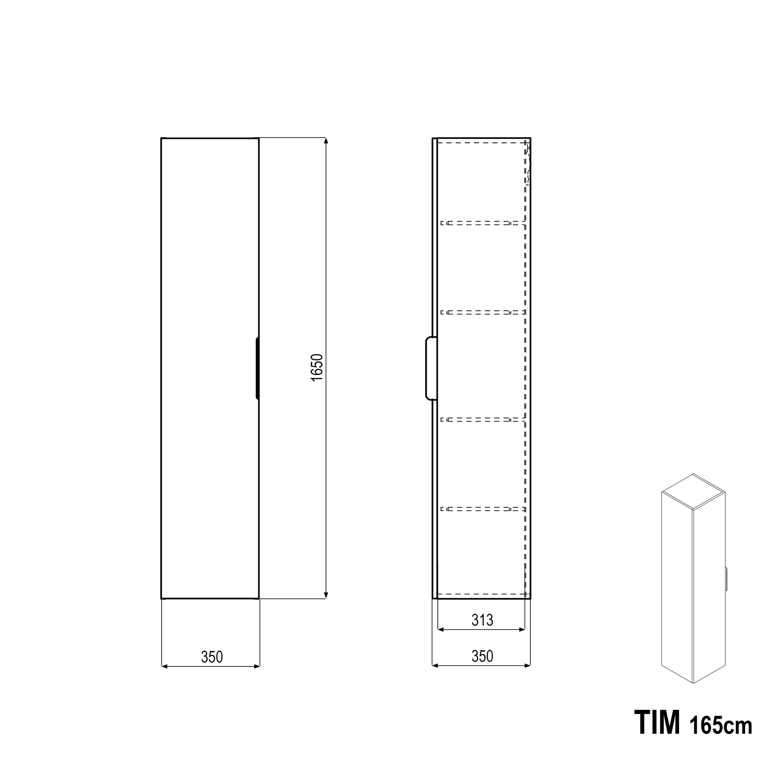 Conjunto de muebles de baño TIM 100 cm con lavabo