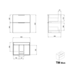 Conjunto de muebles de baño TIM 60 cm con lavabo