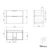 Juego de muebles de baño TIM 80 cm con lavabo de cerámica