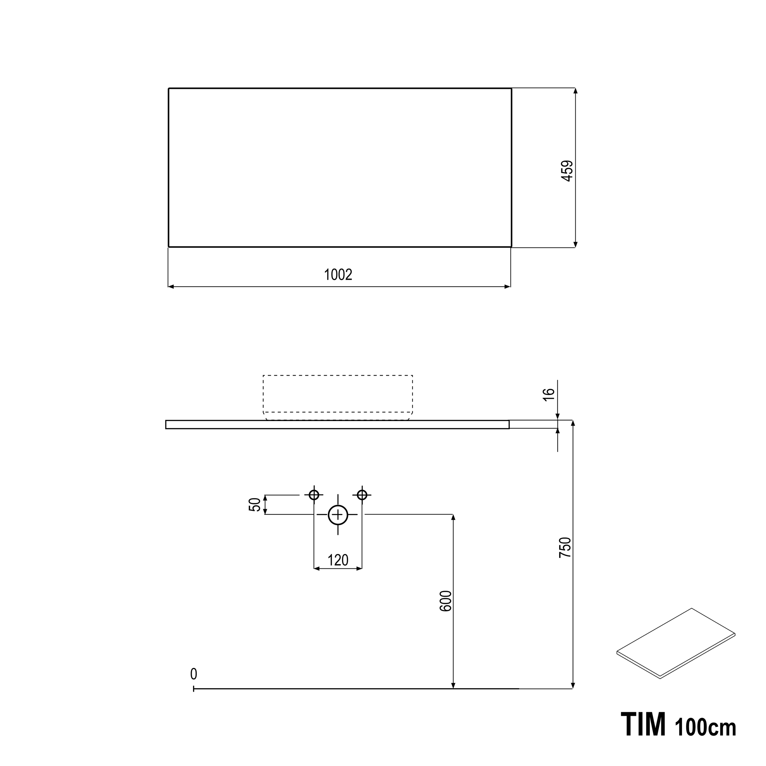 Mueble tocador TIM 100 cm