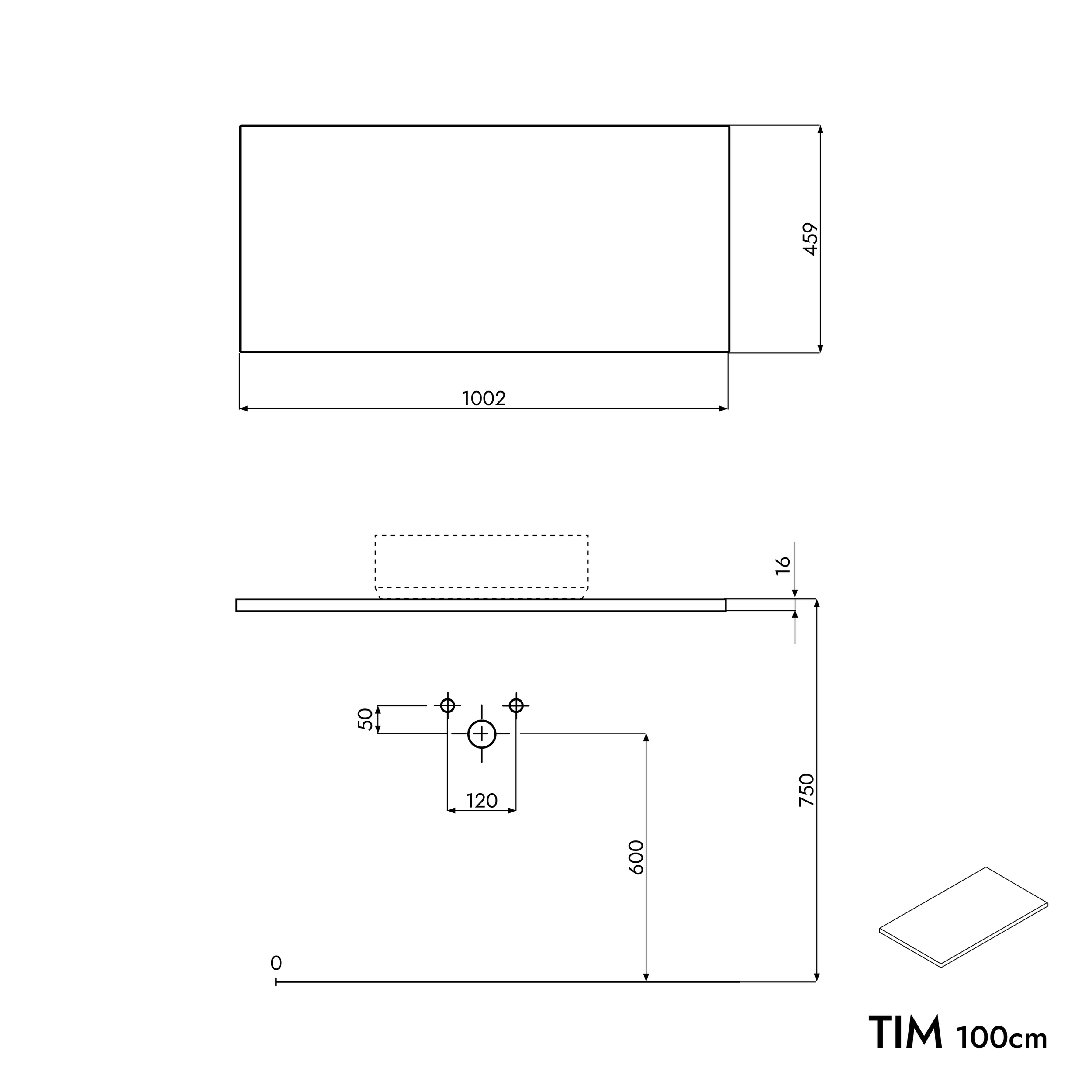 Mueble tocador TIM 100 cm