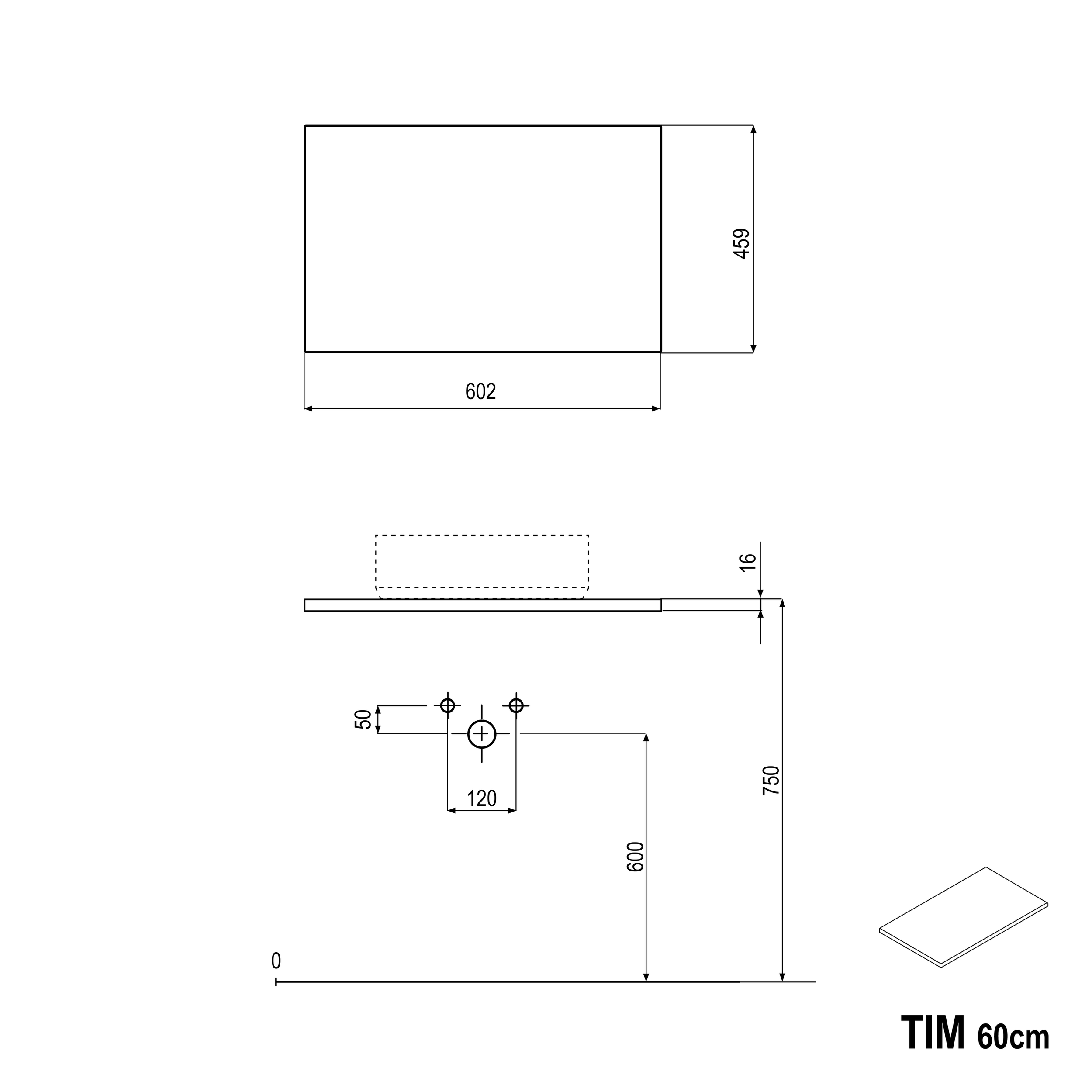 Mueble tocador TIM 60 cm