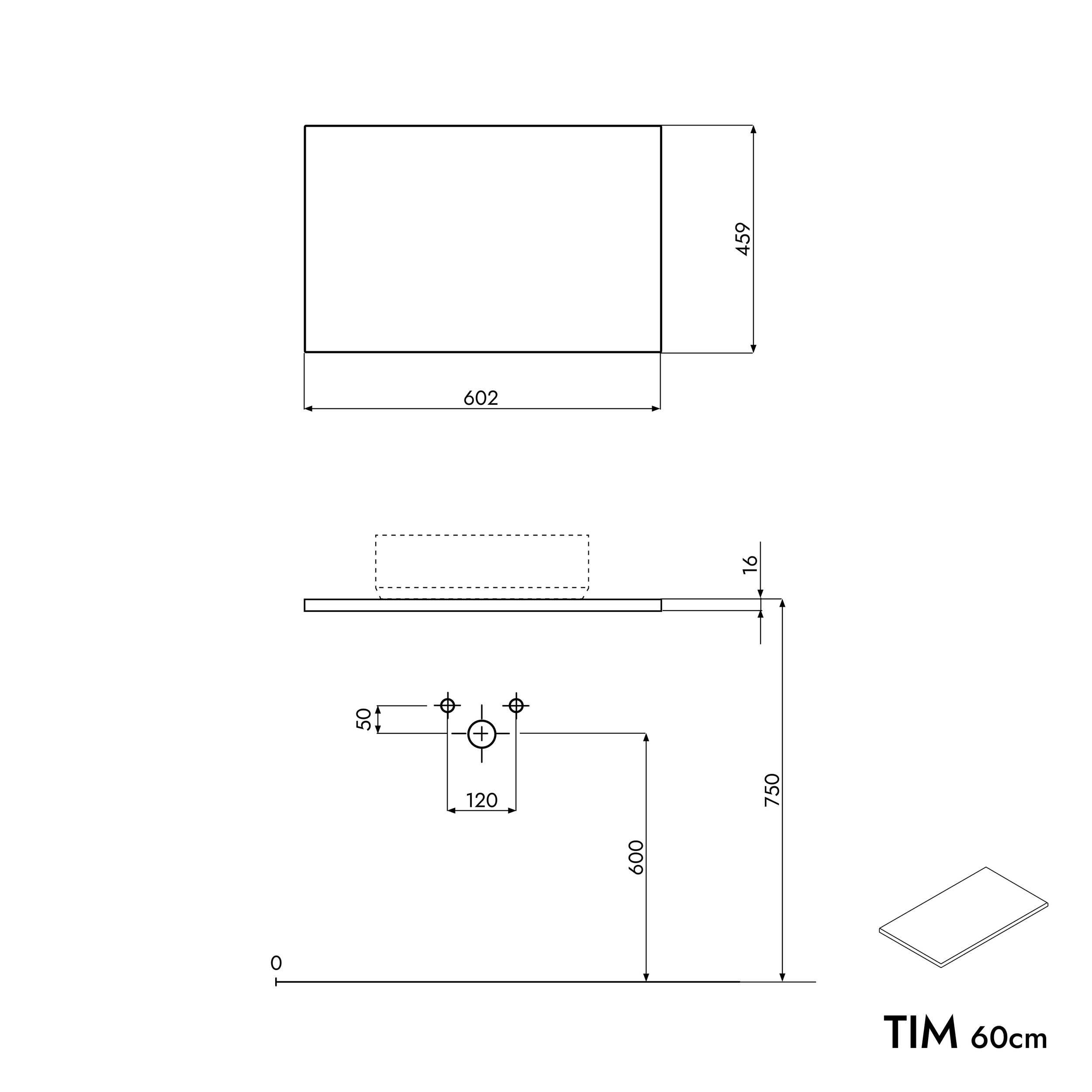 Mueble tocador TIM 60 cm