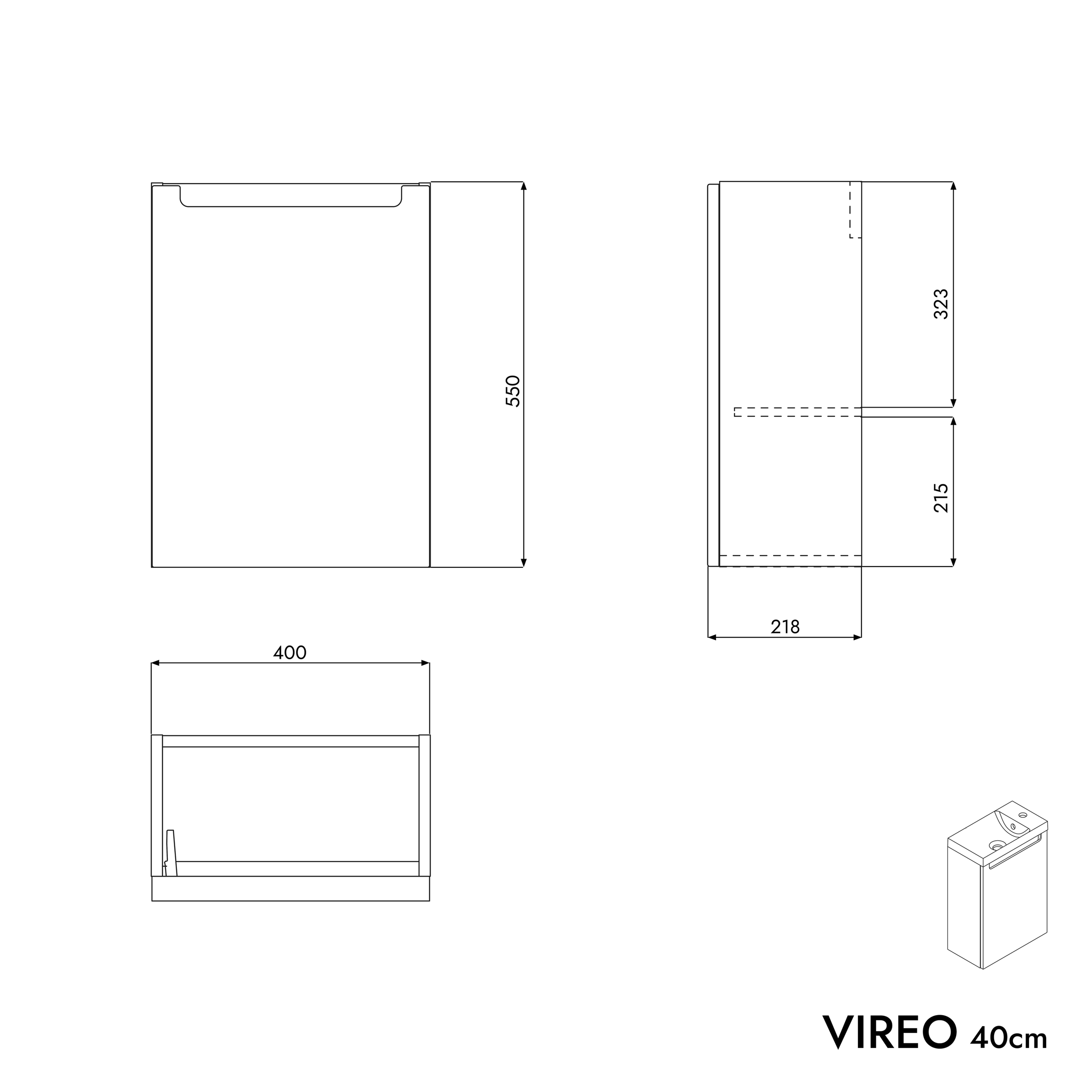 Mueble lavabo VIREO 40 cm