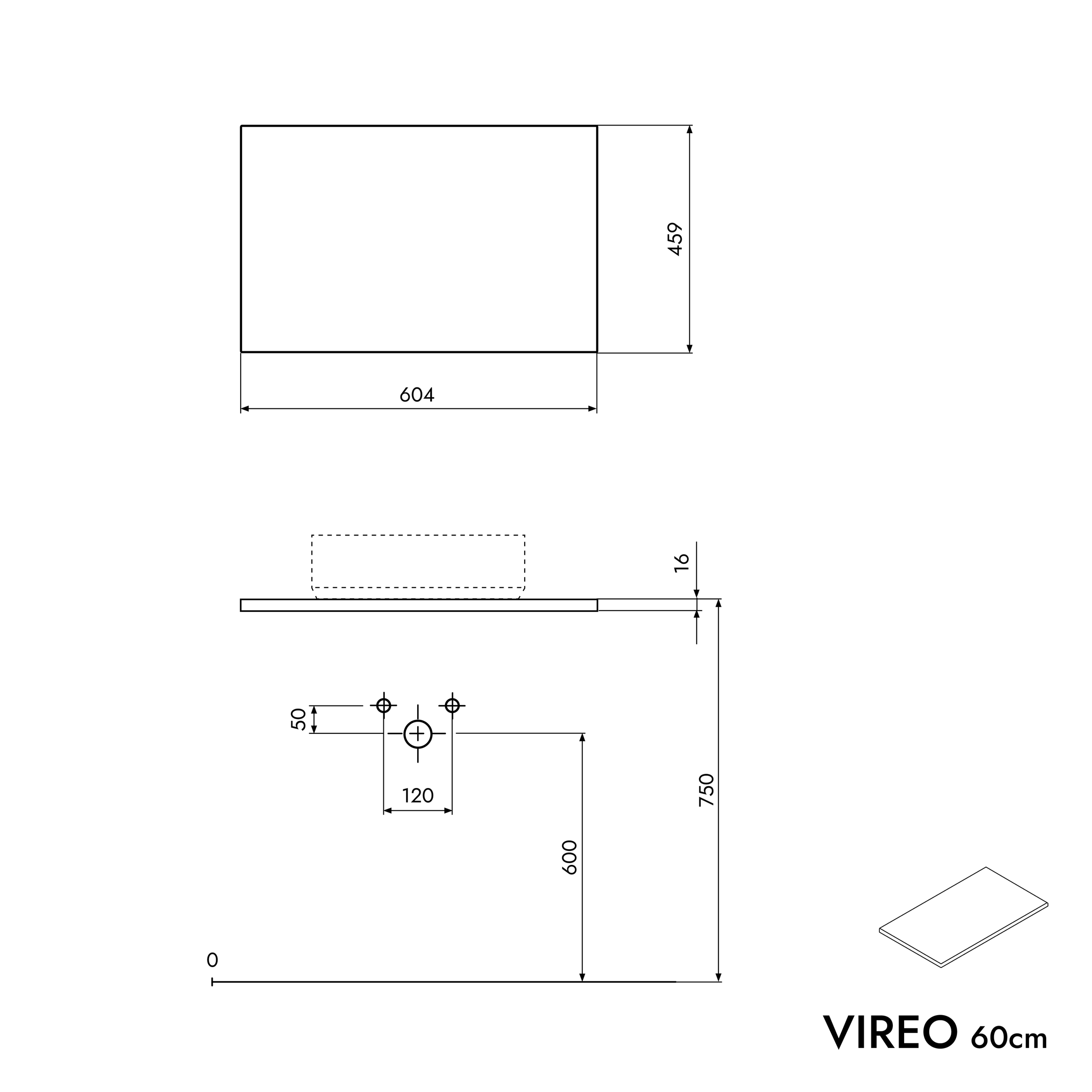 Mueble lavabo VIREO 60 cm