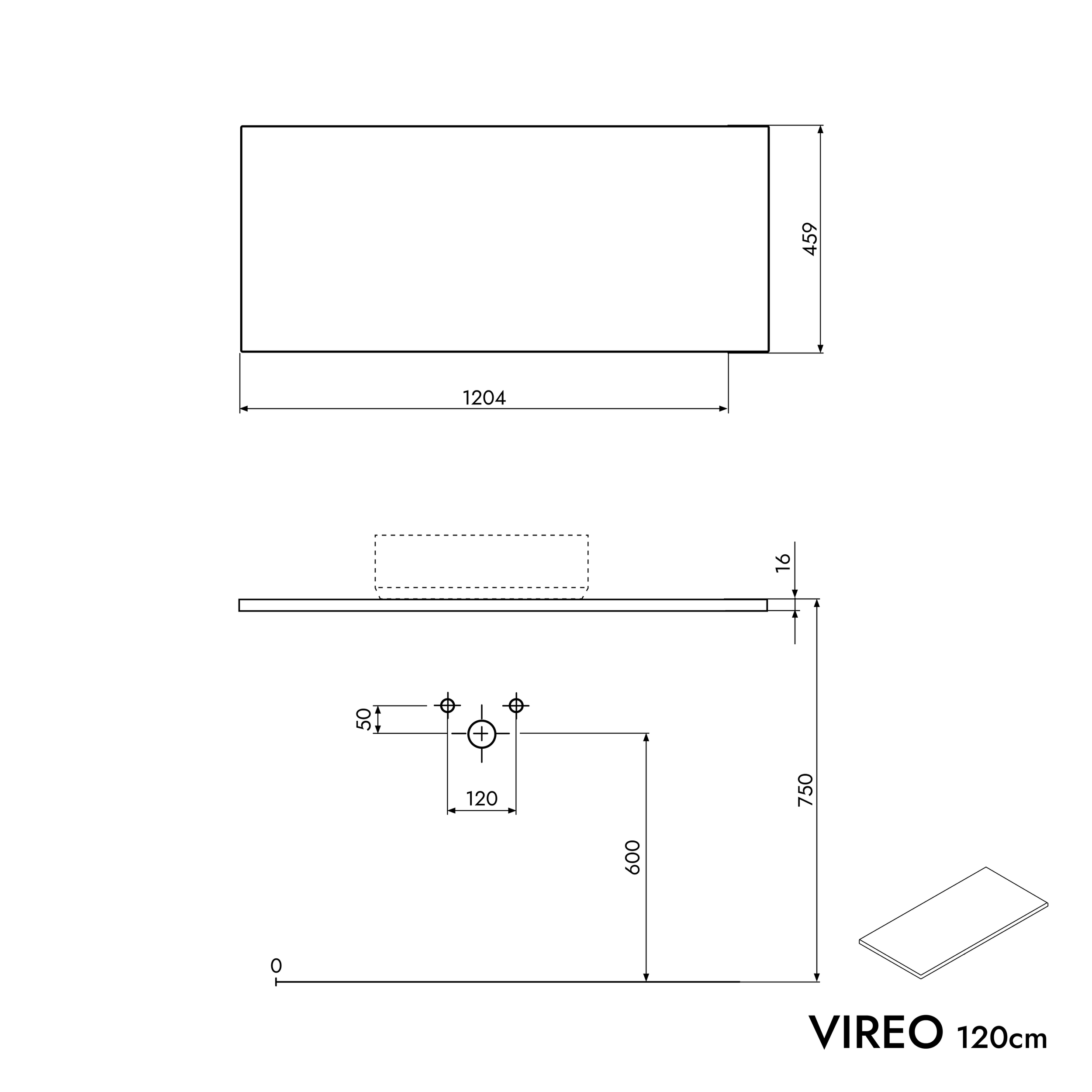 Mueble bajo lavabo VIREO 120 cm