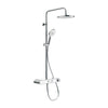 Sistema de ducha Duravit con termostato y repisa de cristal
